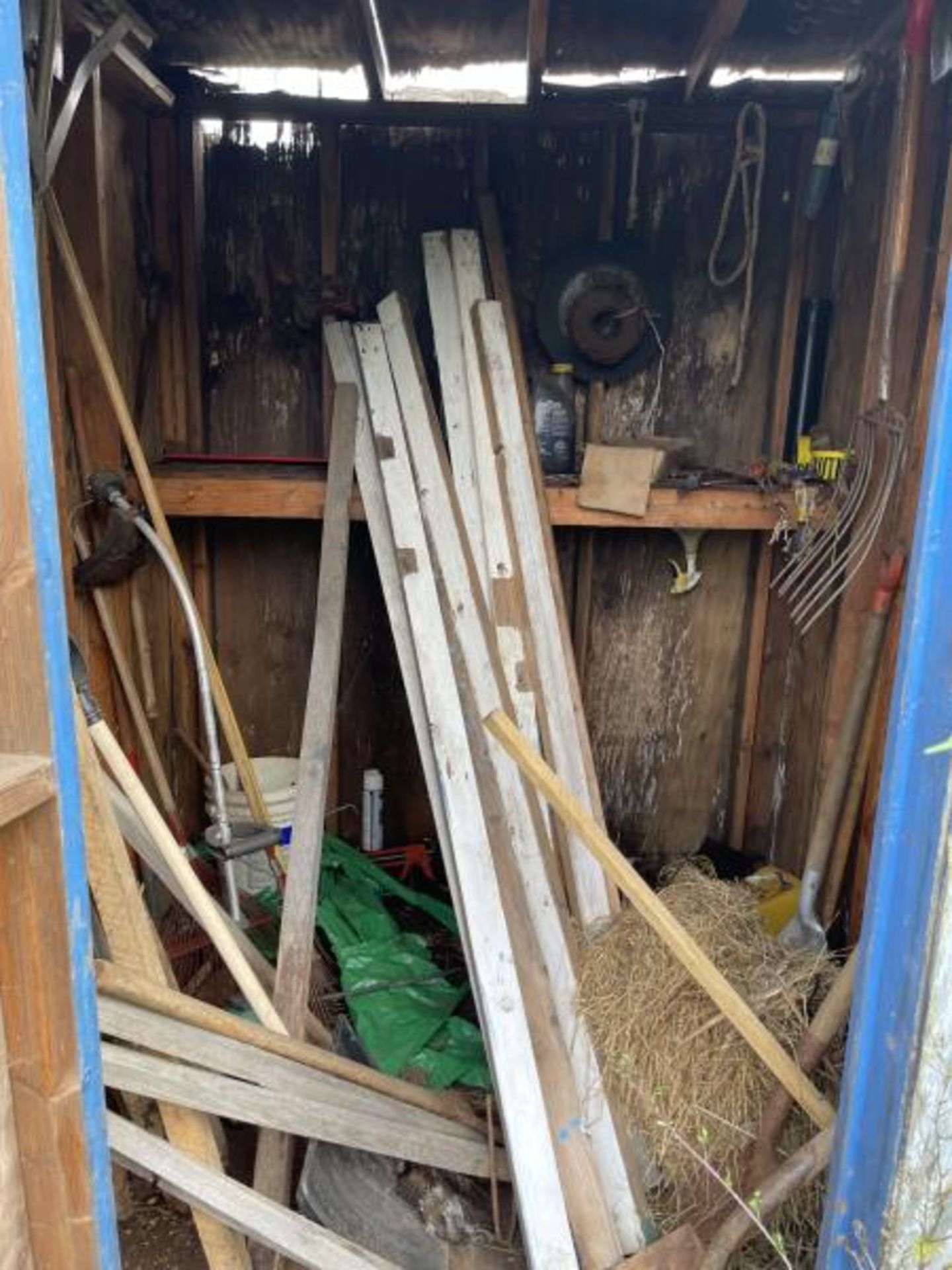 Sheds of tools, 9 total, a variety of shovels, pitch forks, tampers, gas pumps, etc - Image 6 of 9