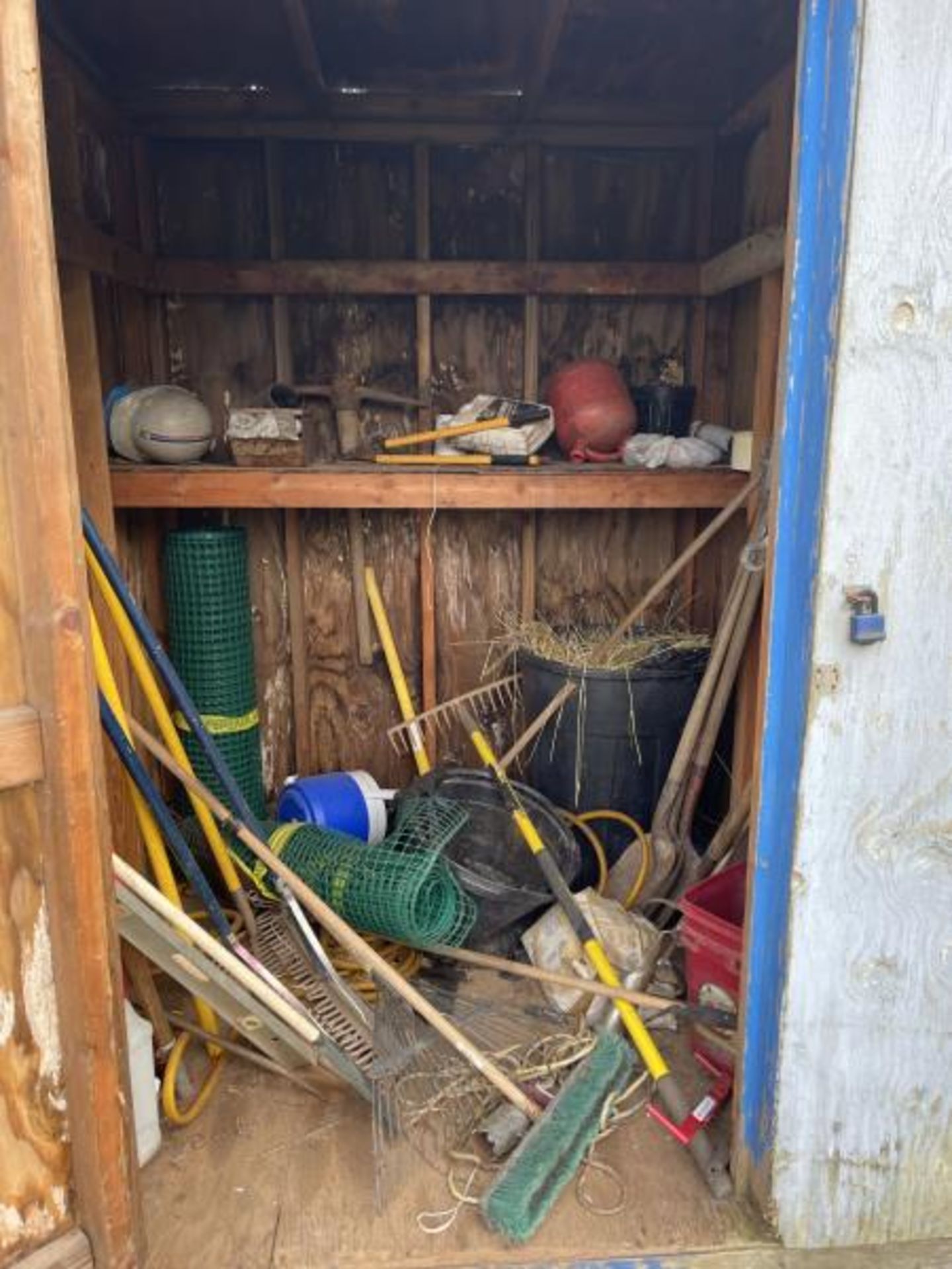 Sheds of tools, 9 total, a variety of shovels, pitch forks, tampers, gas pumps, etc - Image 5 of 9