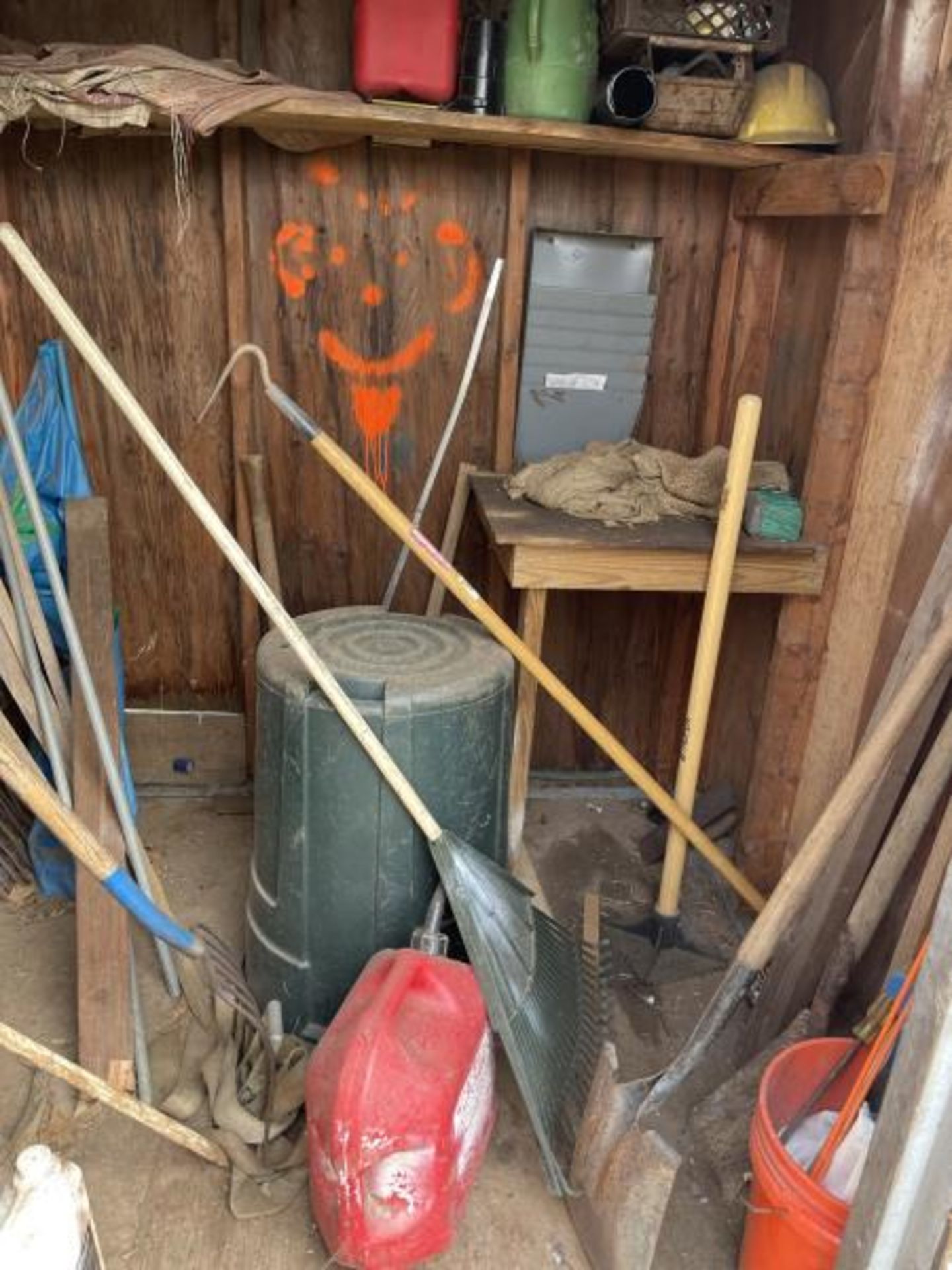 Sheds of tools, 9 total, a variety of shovels, pitch forks, tampers, gas pumps, etc - Image 3 of 9