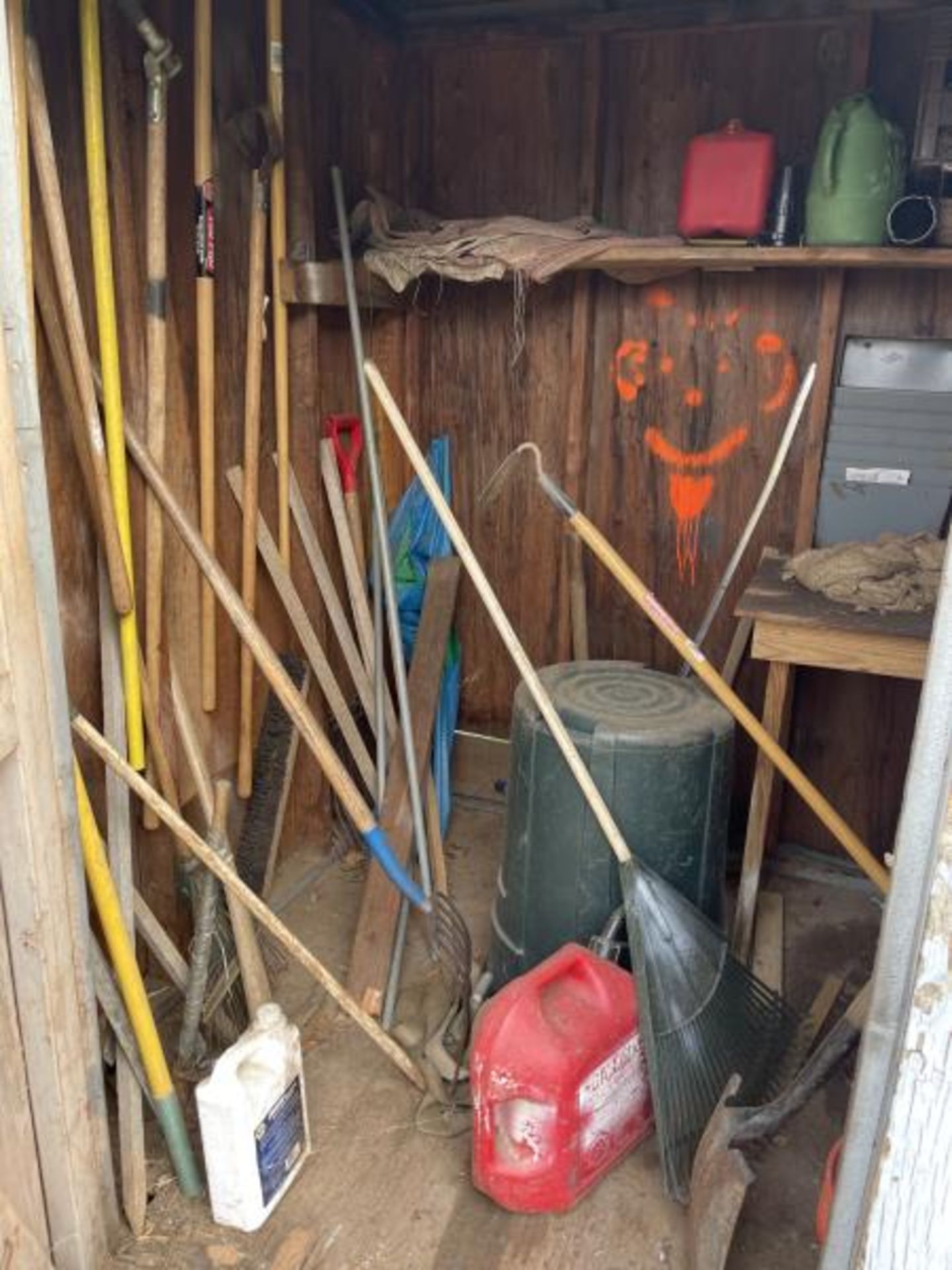 Sheds of tools, 9 total, a variety of shovels, pitch forks, tampers, gas pumps, etc - Image 2 of 9