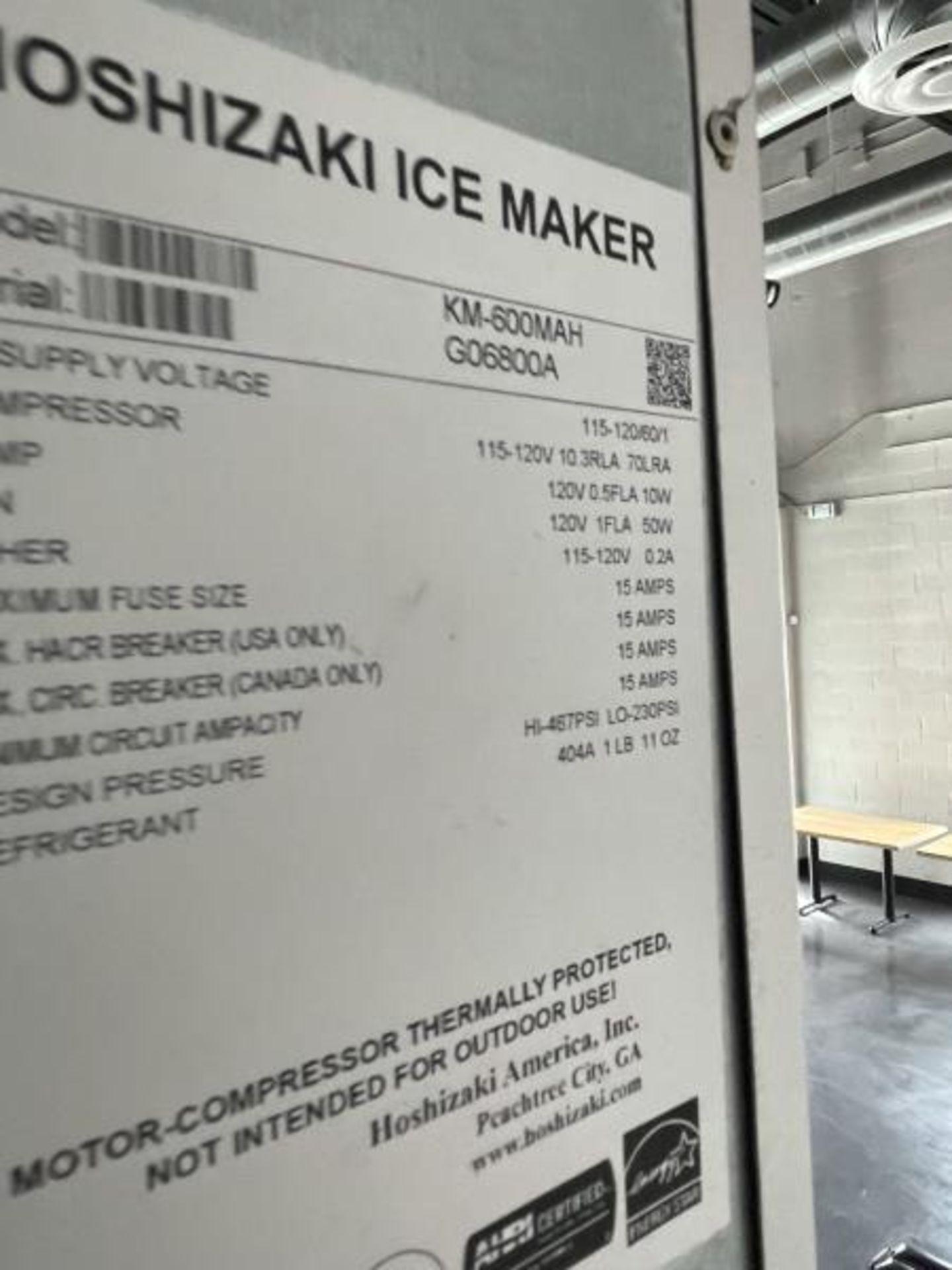 Hoshizaki ice machine, no storage, M: KM-600MAH, must be removed from the Coke machine base - Image 4 of 5