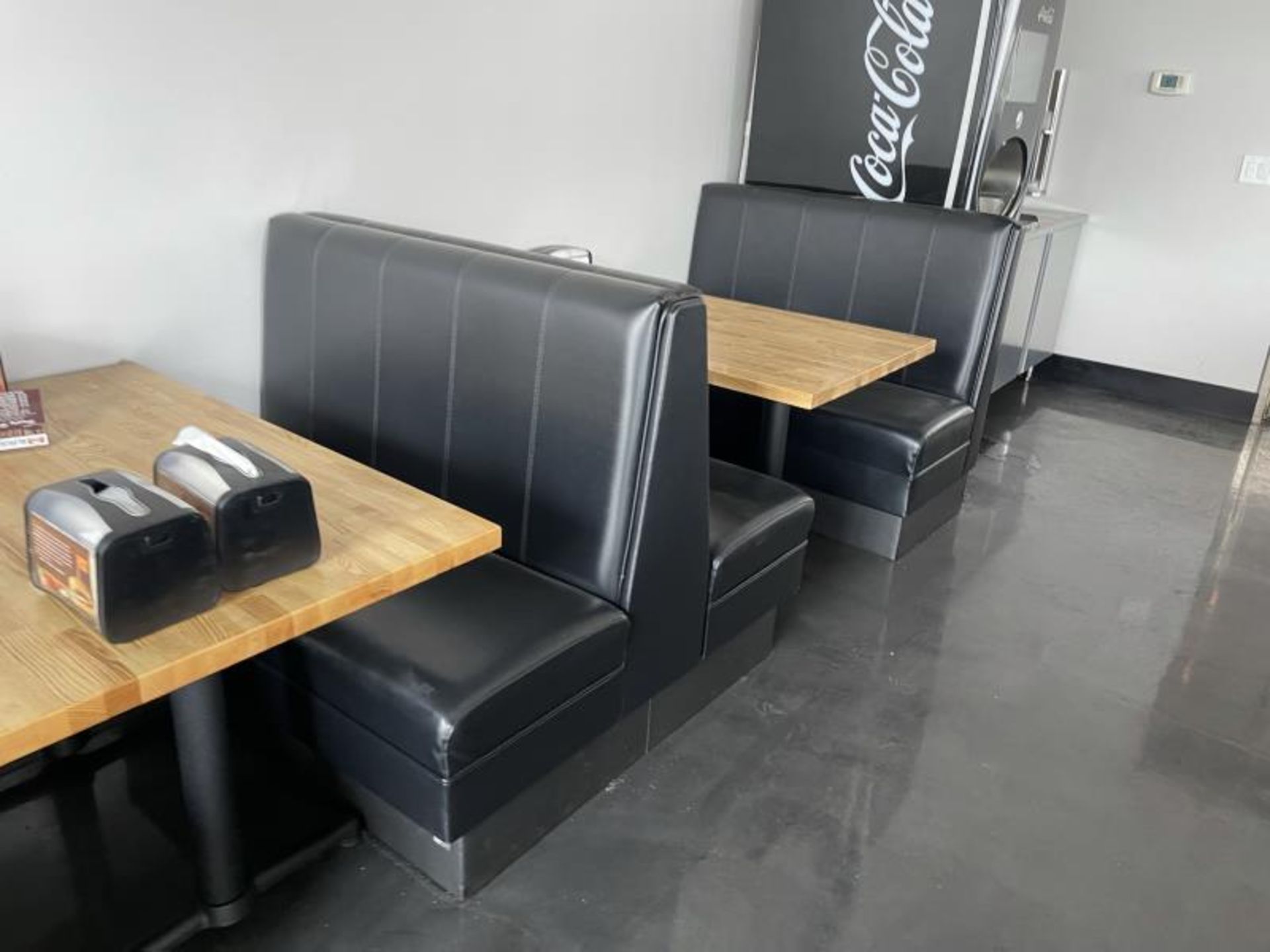 Lot: (3) double sided & (2) single sided black vinyl booths - Image 5 of 7