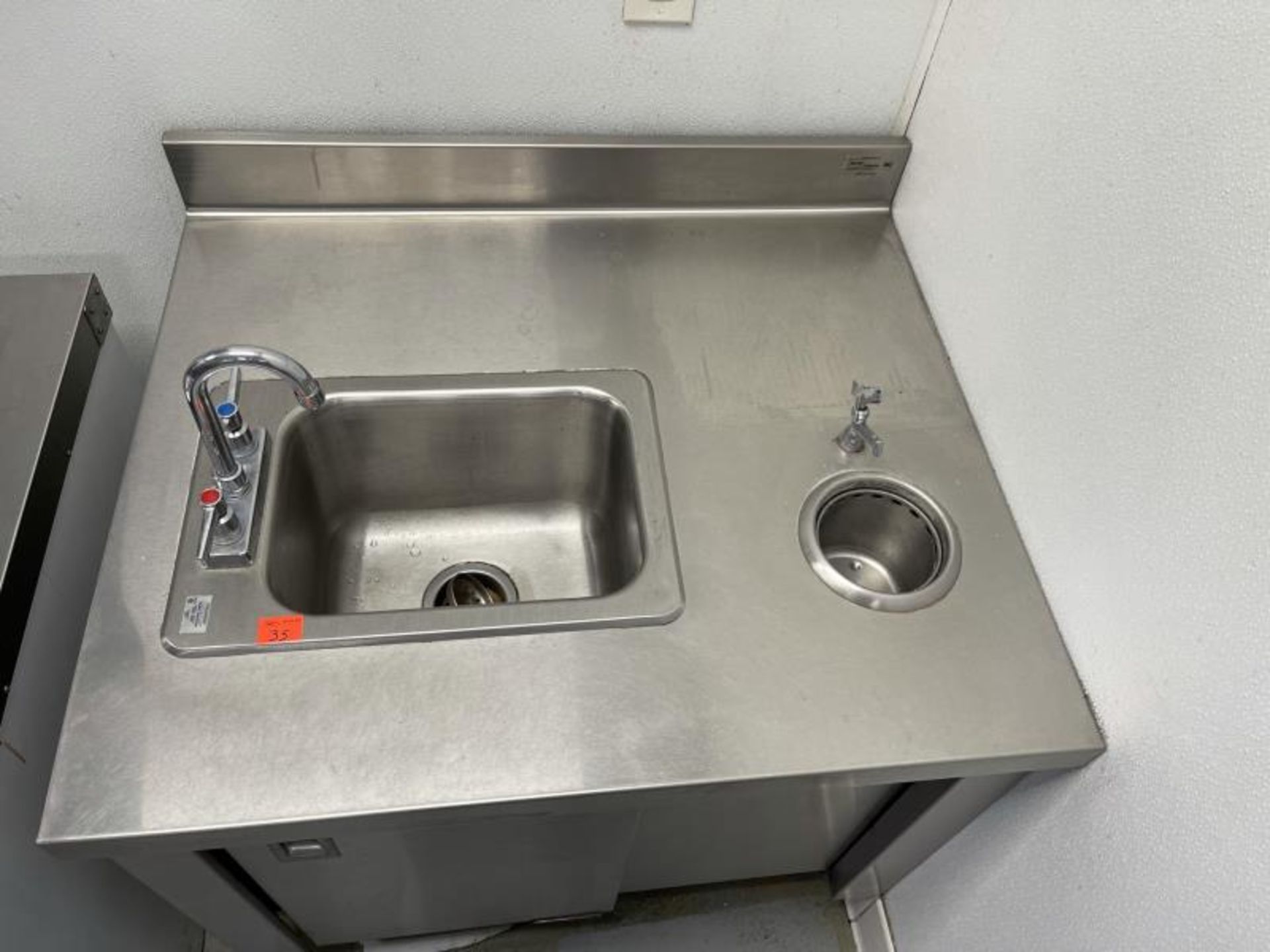 Stainless Steel counter with sink & scoop well 36"L x 31"D - Image 2 of 3