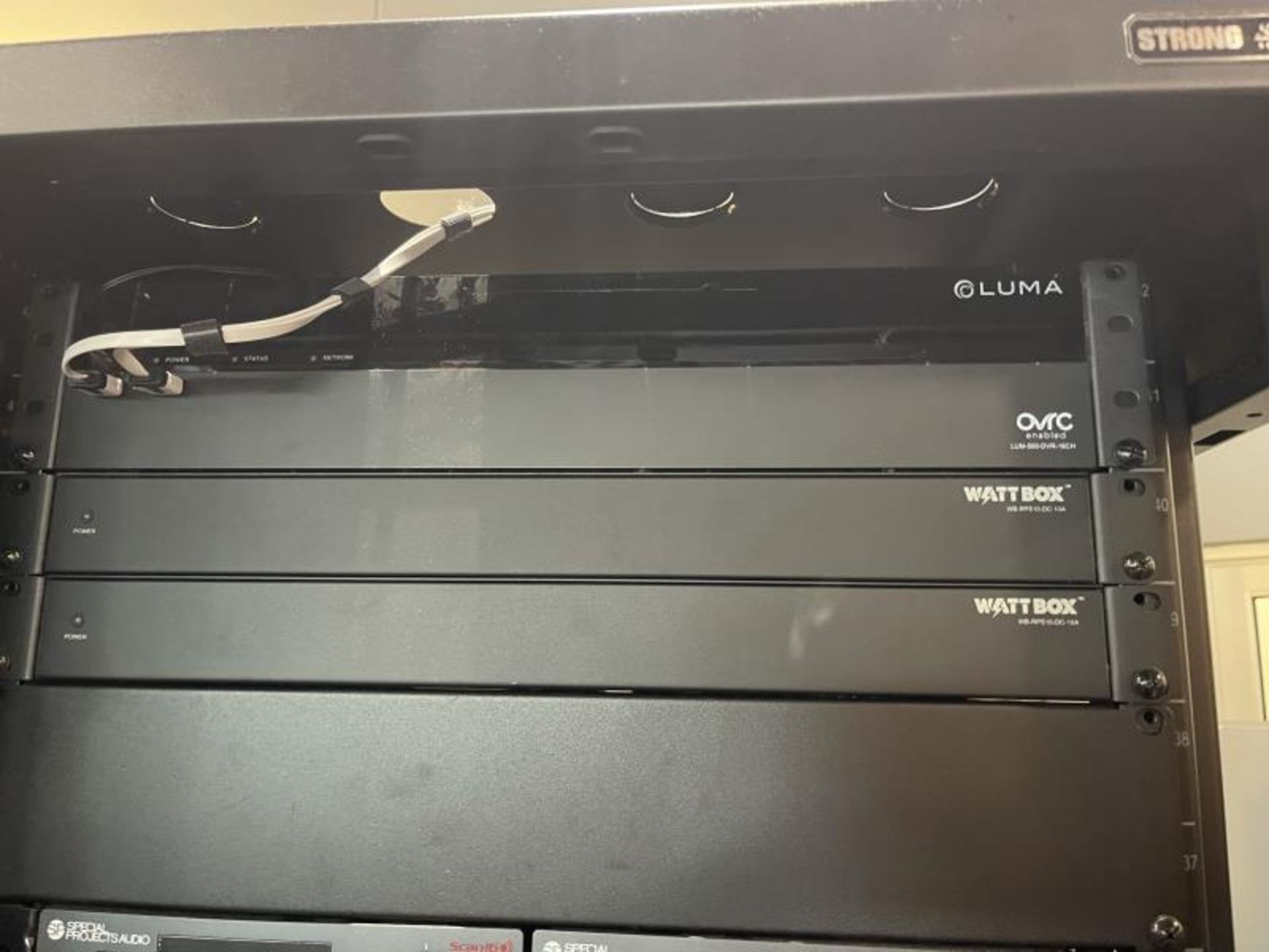 Electornics Cabinet by Strong , Made 2018 w/ Luma Network Box, OVRC Enabled LUM-500-DVR-16CH, (2) Wa - Image 2 of 18