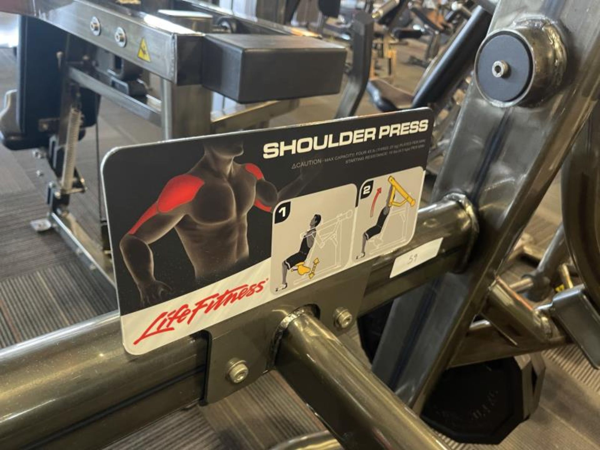 Life Fitness Shoulder Press M: SPLSP with 4 Iron Grip Weight Plates, 45# - Image 4 of 4