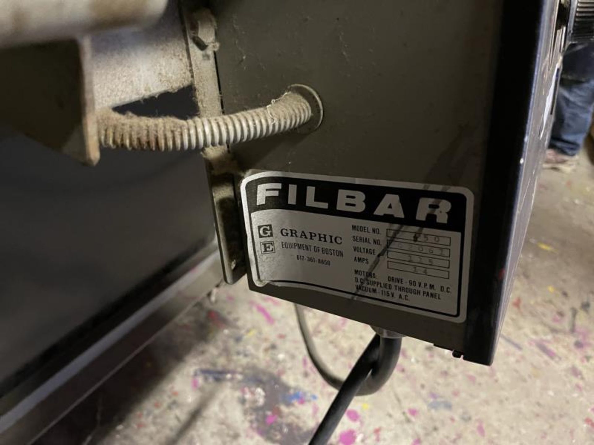 Filbar Semi-Automatic Press, Vacuum Area 44" x 34", Model: 450, SN: G2061 Comes w/ New Spare Vacuum - Image 10 of 11