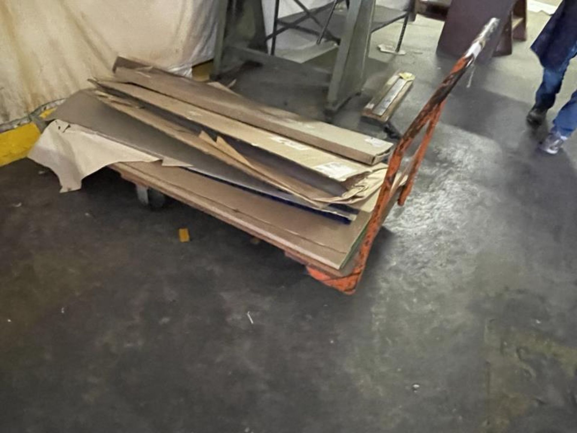 Metal Flat Bed Cart (No Contents)