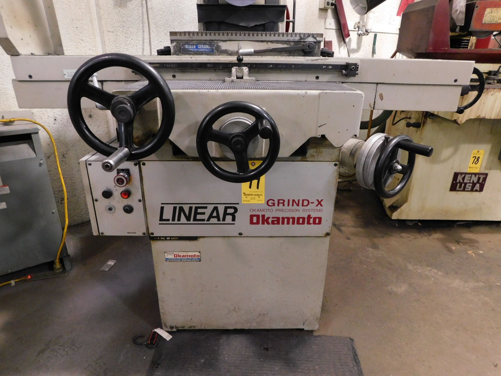 Okamoto Model L-618B, 6" x 18" Hand-Feed Surface Grinder, SN 48025, Walker Ceramax 6" x 18" Hand- - Image 5 of 9