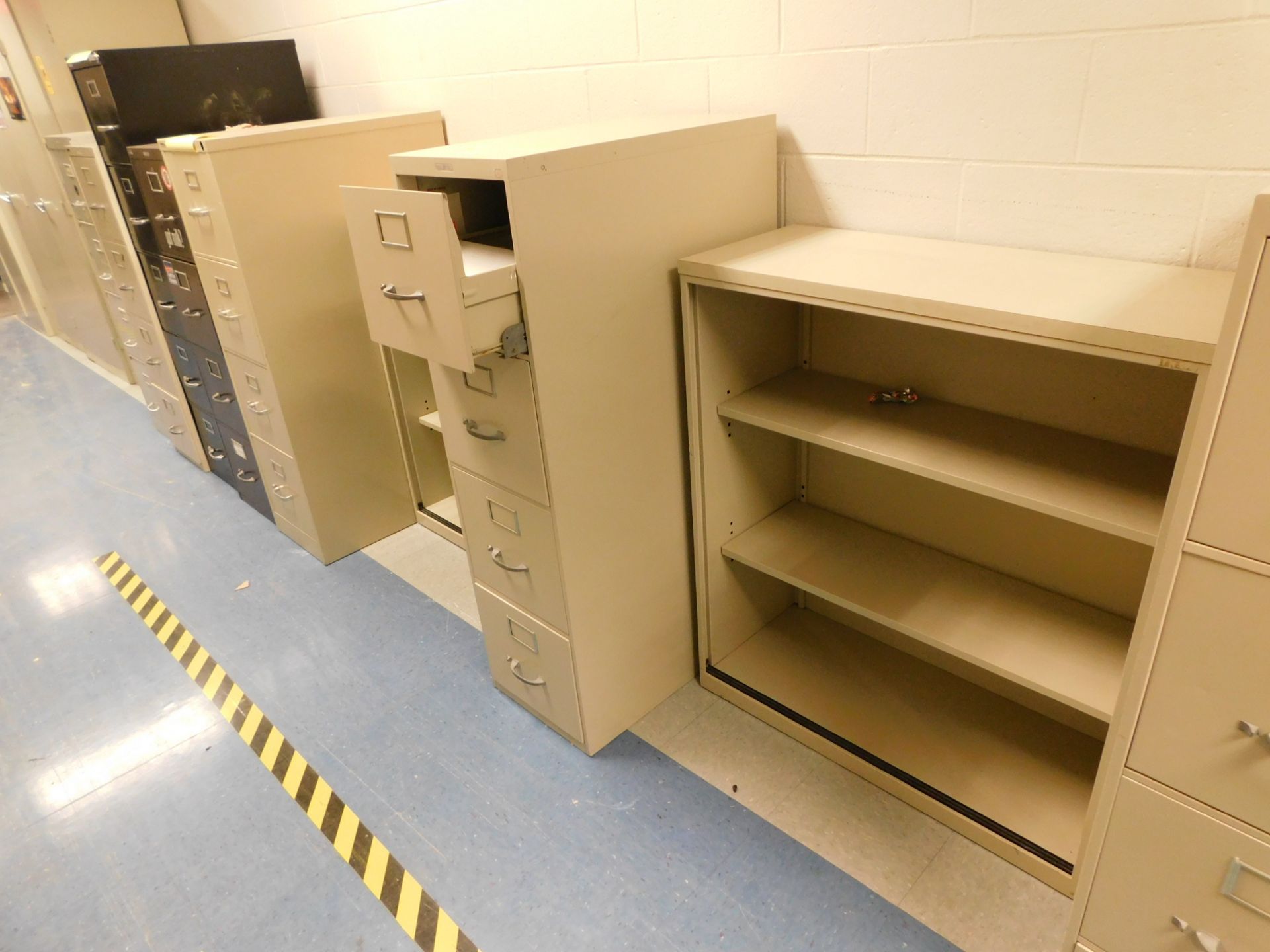 (7) File Cabinets and (2) Bookshelves