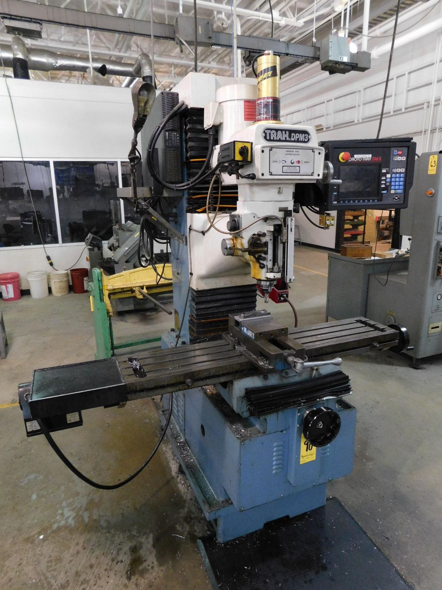 TRAK DPMSX3 CNC Bed Mill, SN 081CF16279, with Proto Trak SMX CNC Control, 10" x 50" Table, Power