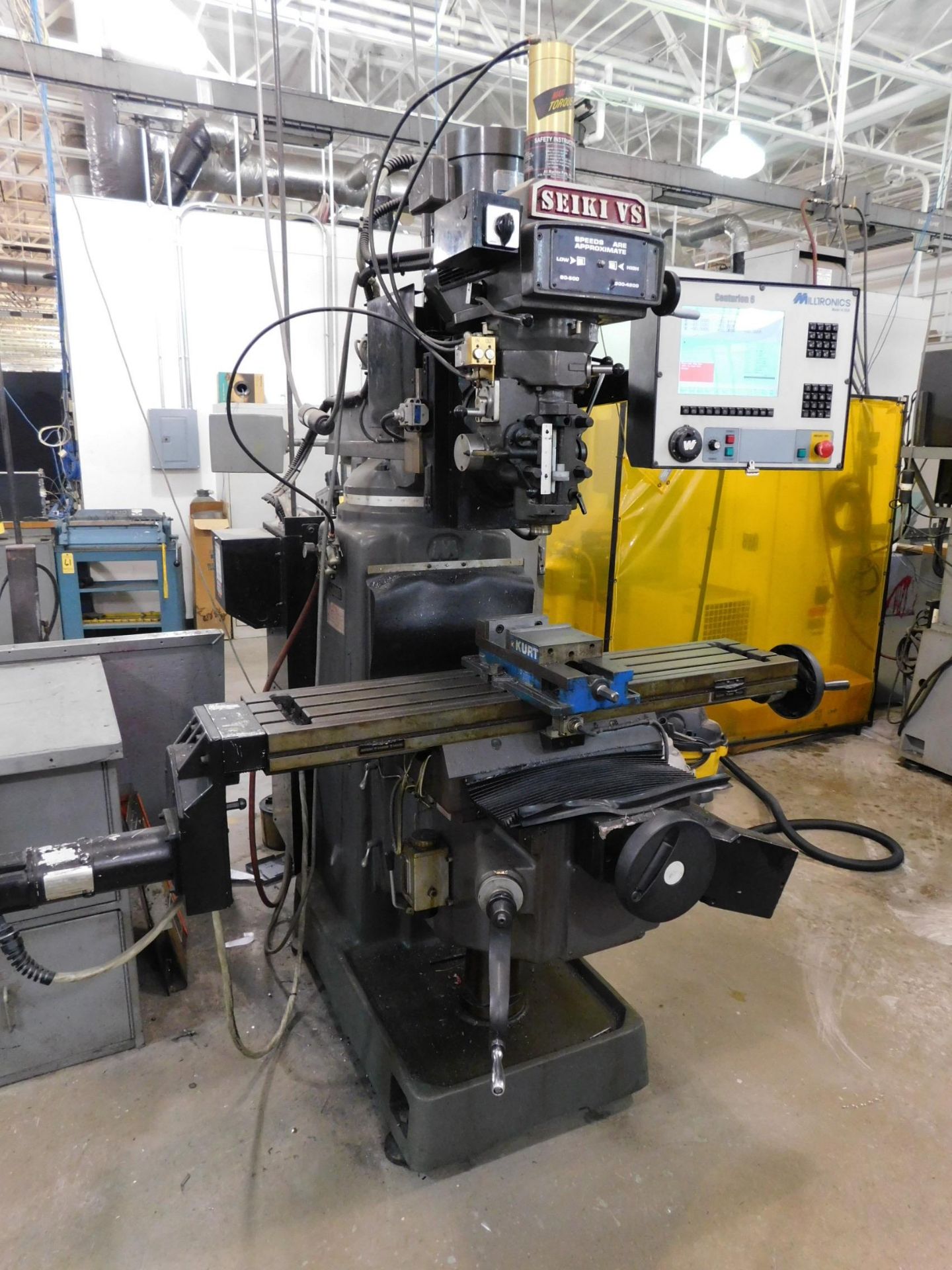 Seiki Model 4VH CNC Vertical Knee Mill, SN 1037, New in 2001, with Milltronics Centurion 6 CNC