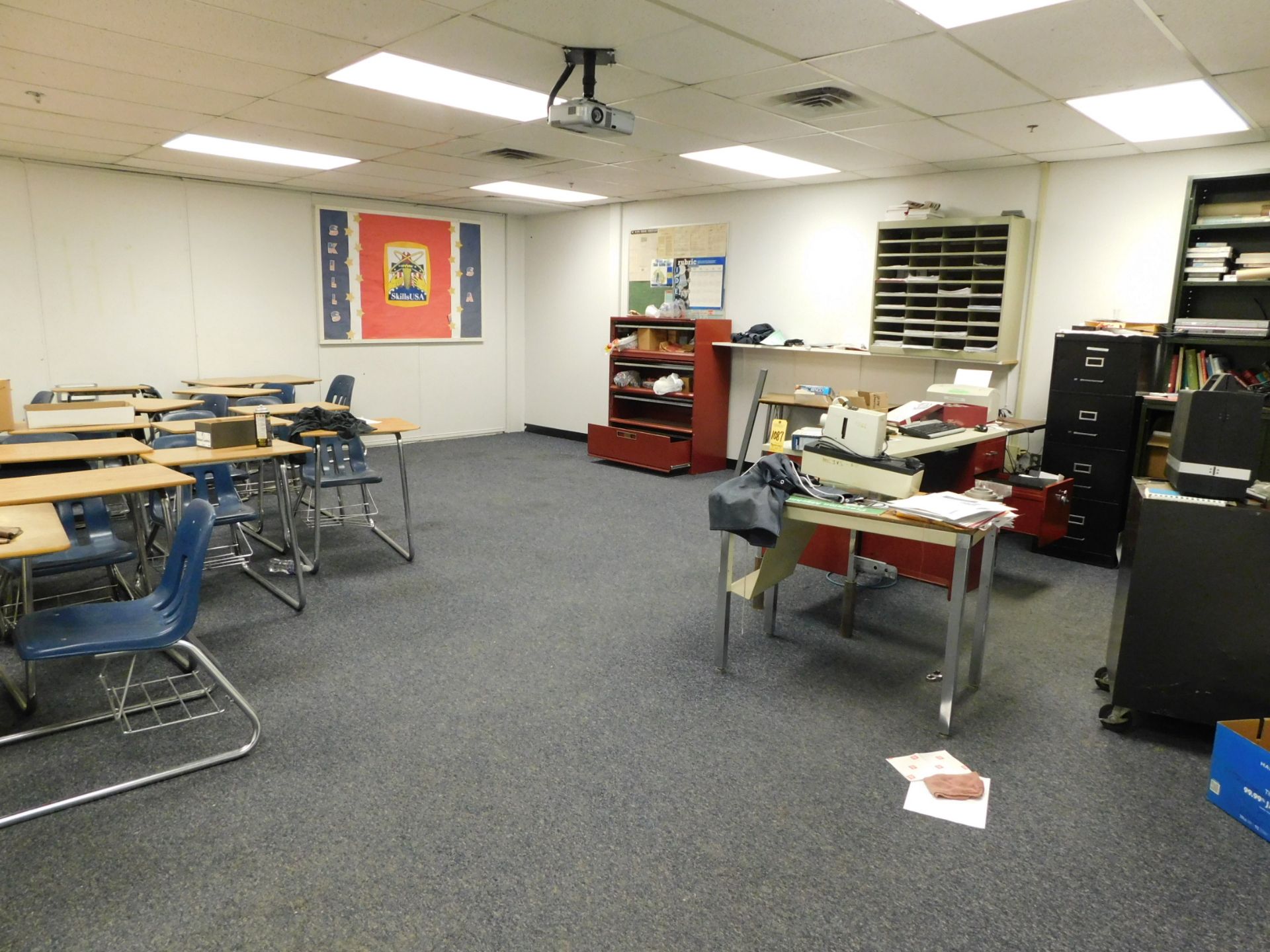 Contents of Room 234, Student Desks, Desk, File Cabinets, and Interwrite Smart Board