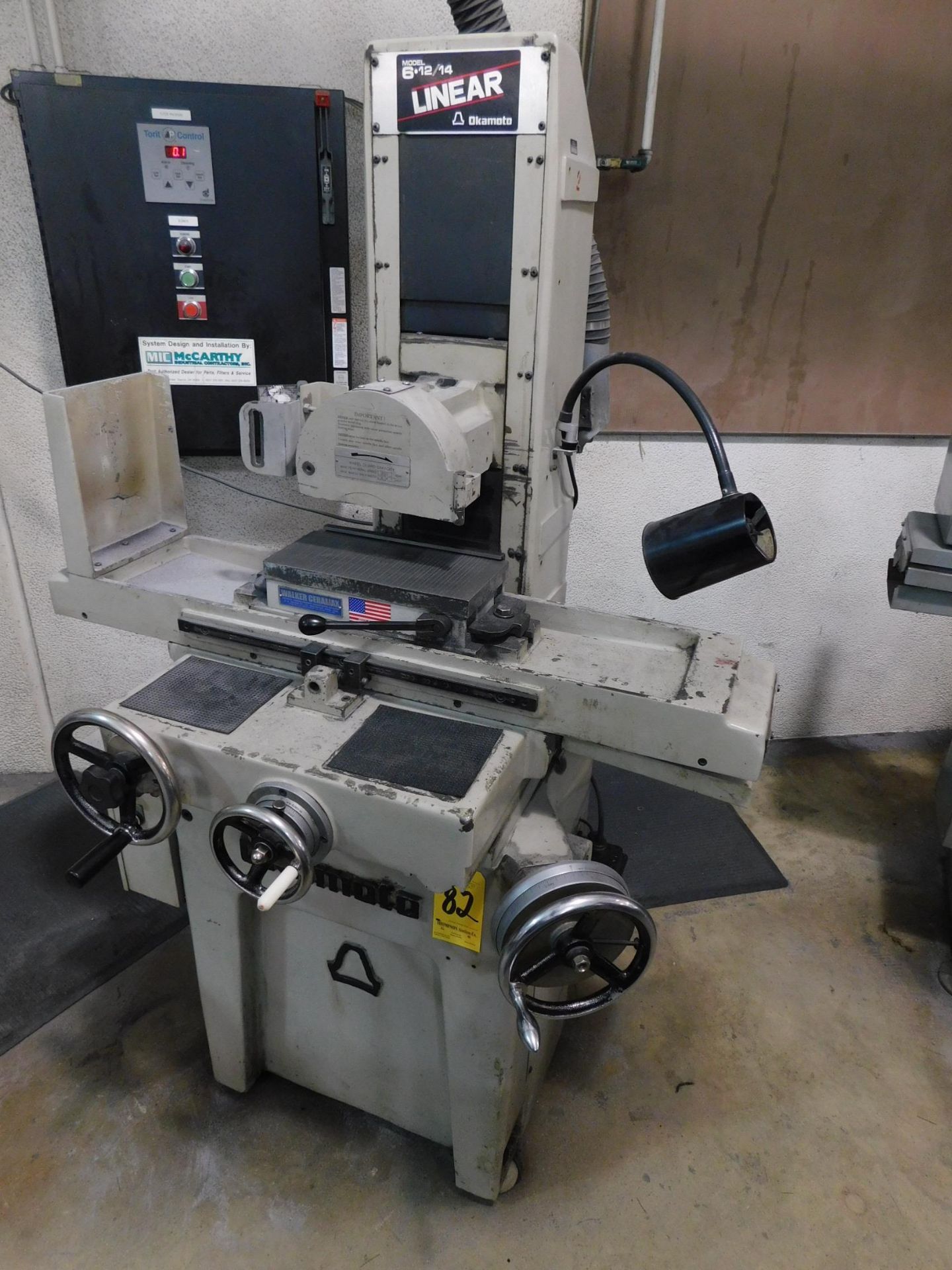 Okamoto Model L-612 6" x 12" Hand-Feed Surface Grinder, SN 3935, Walker Ceramax, 6" x 12" Magnetic