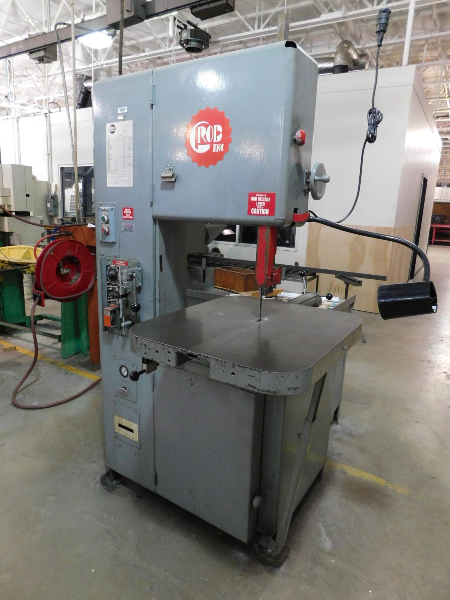 Grob Model 4V-18 Metal Cutting Vertical Bandsaw, SN 4780, New in 1985, Blade Welder, 18" Throat