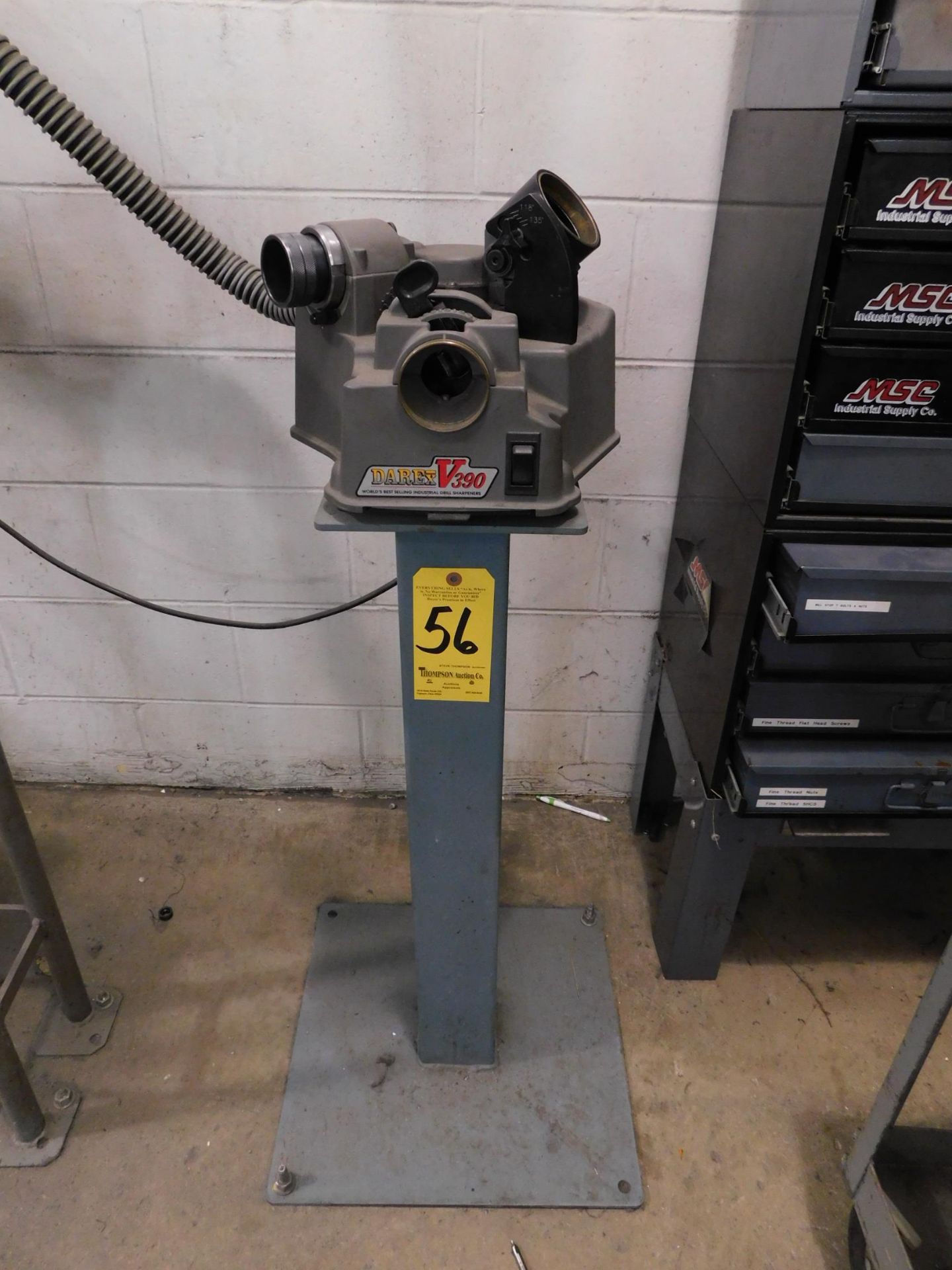 Darex V390 Drill Sharpener, SN 14815B, 115V, 1 phs., with Pedestal