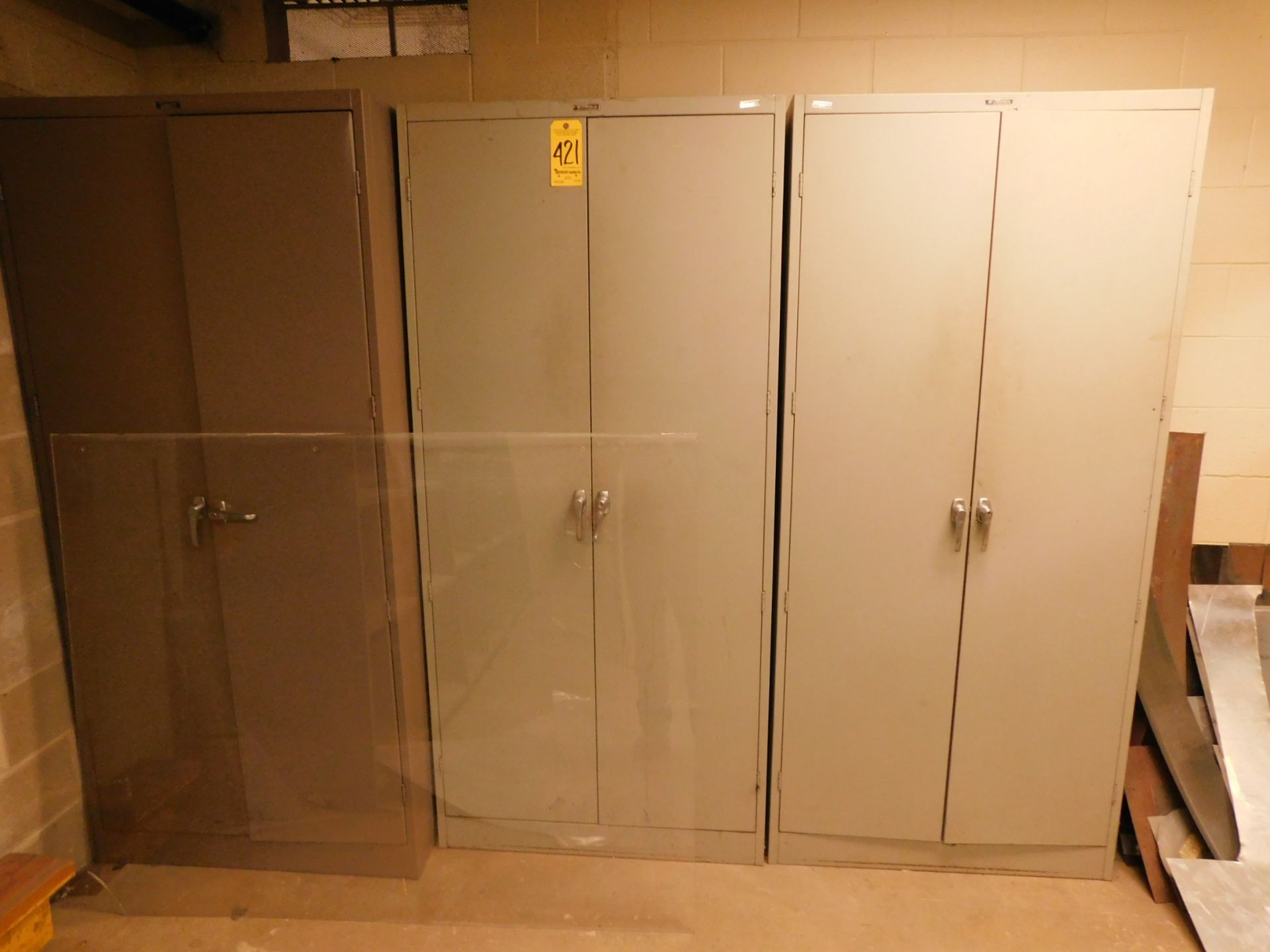 (3) 2-Door Upright Storage Cabinets