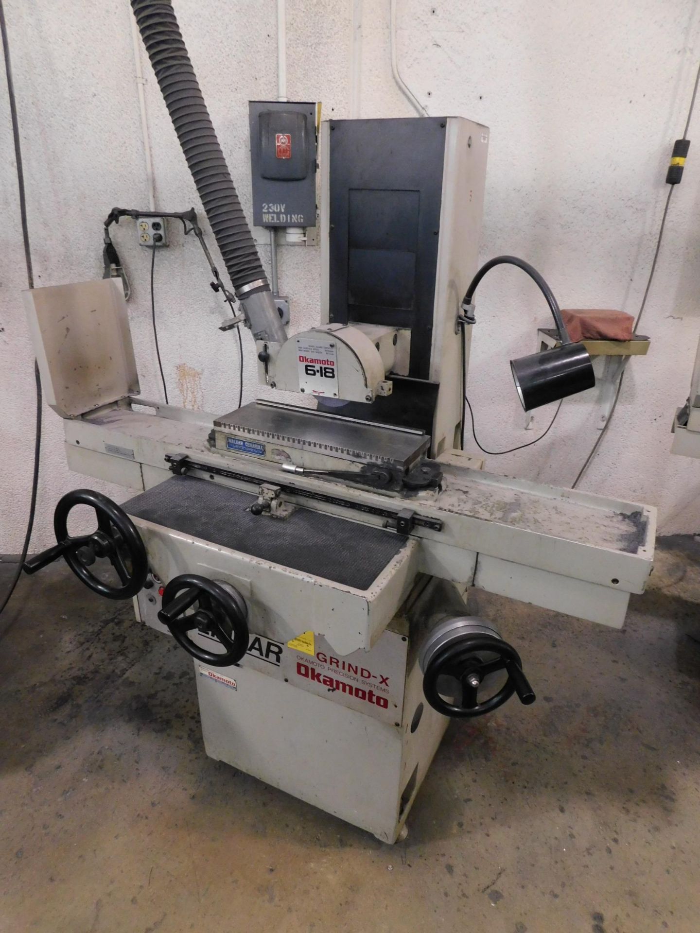 Okamoto Model L-618B, 6" x 18" Hand-Feed Surface Grinder, SN 48027, Walker Ceramax 6" x 18" Hand-