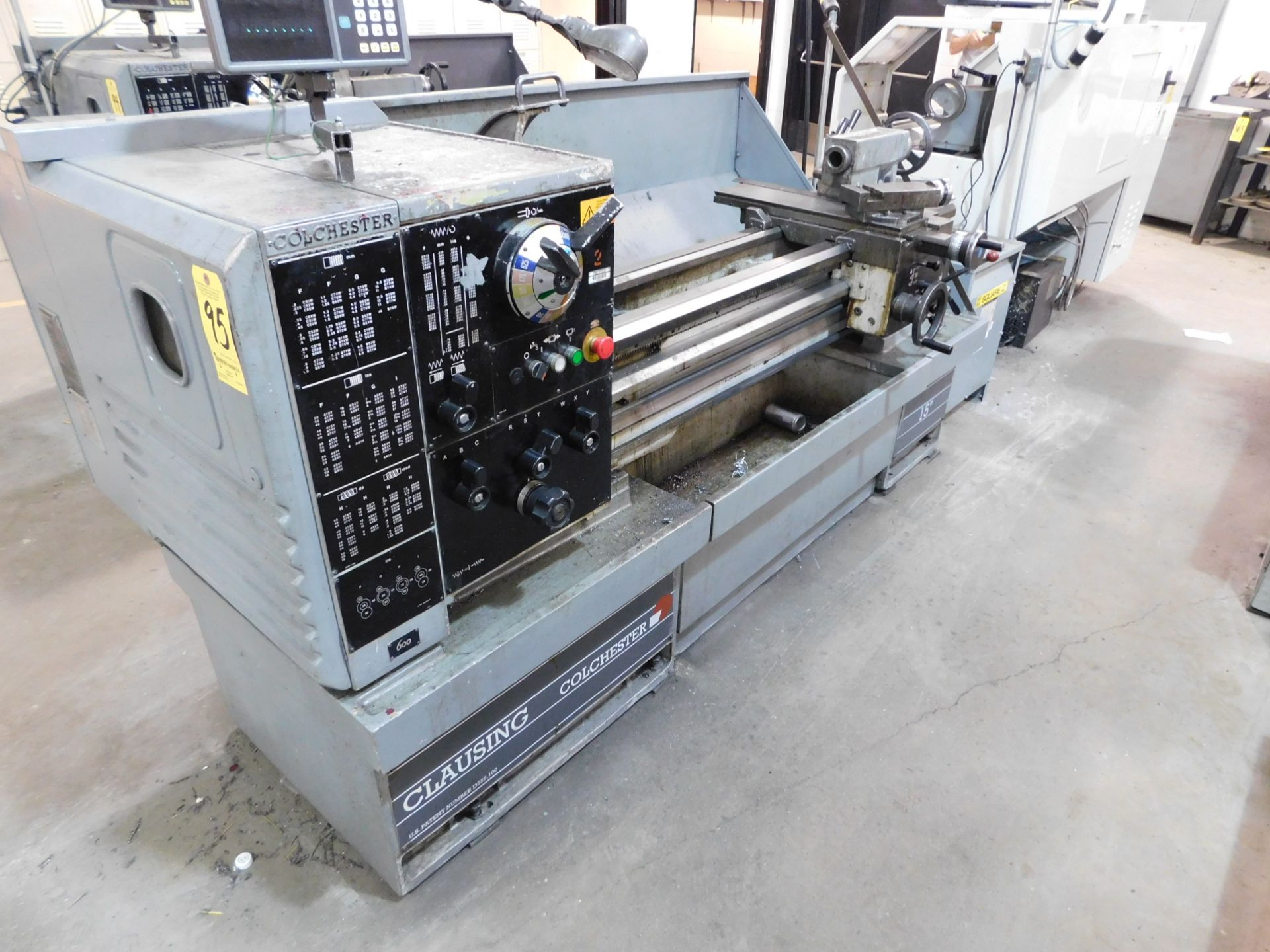 Clausing Colchester 15" x 50" Toolroom Lathe, SN TG0568-502, with Anilam Wizard 211 2-Axis Digital