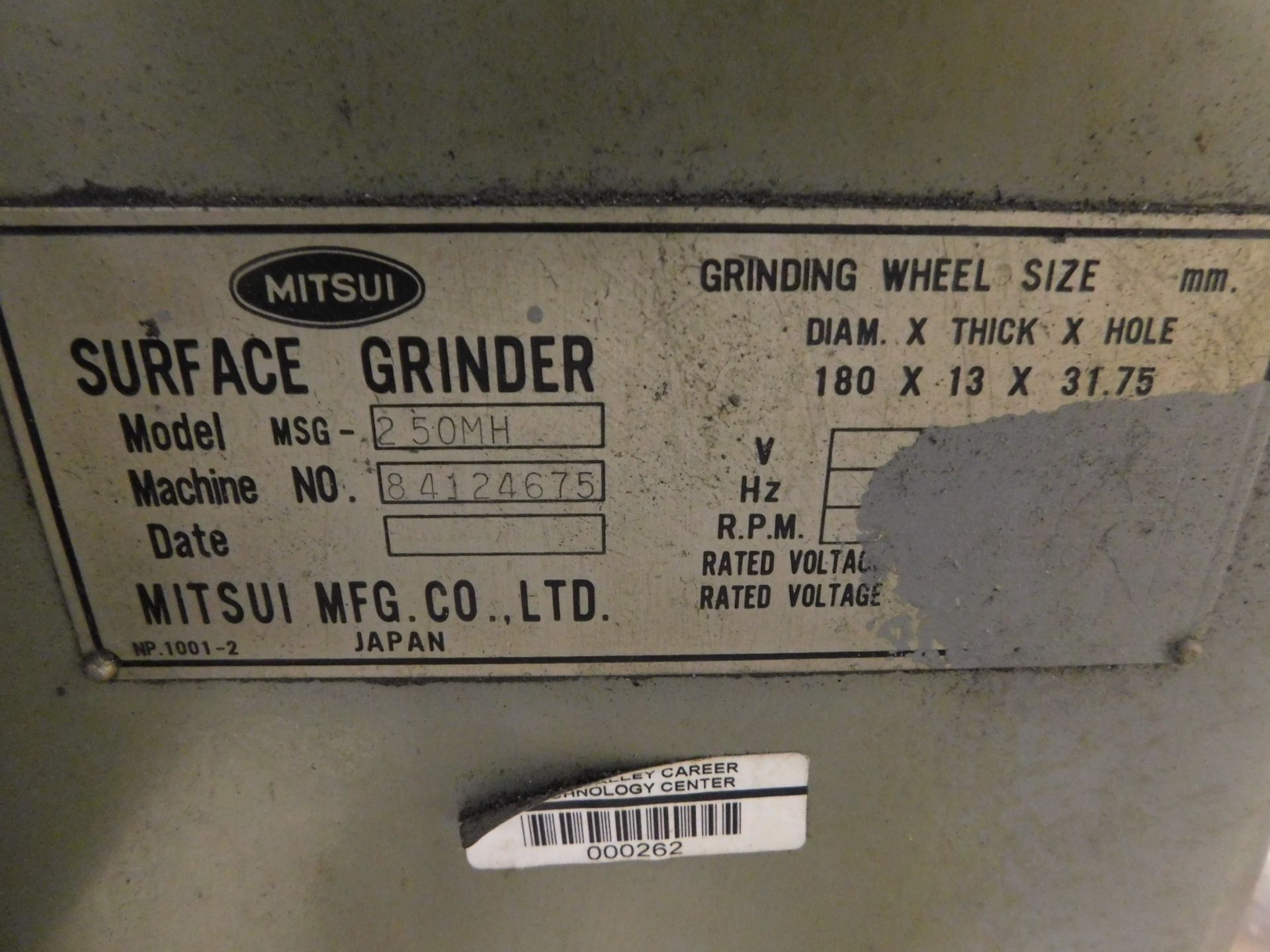 Mitsui Model 2-50MH 8" x 18" Hand-Feed Surface Grinder, SN 84124675, Walker Ceramax 8' x 18" - Image 10 of 10