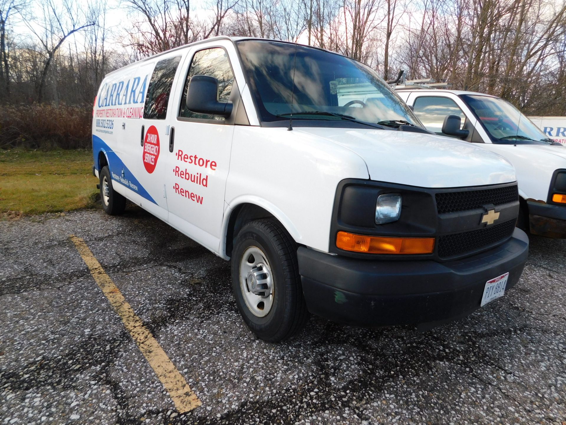 2012 Chevrolet Express Cargo Van, VIN 1GCWGGBA8C1154264, Automatic, AC, AM/FM, Towing, Cracked