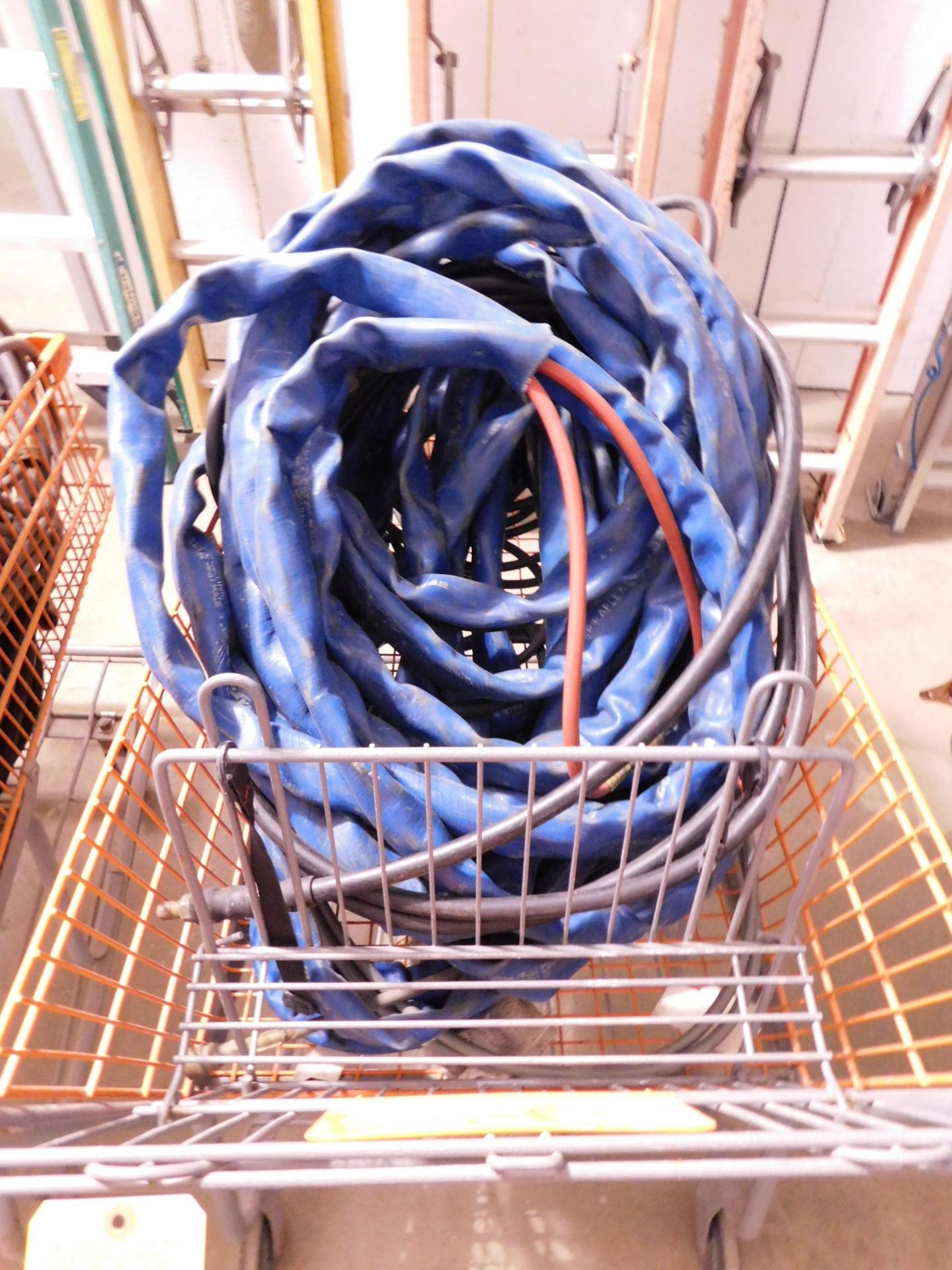 Grocery Cart with Pressure Washer Hose