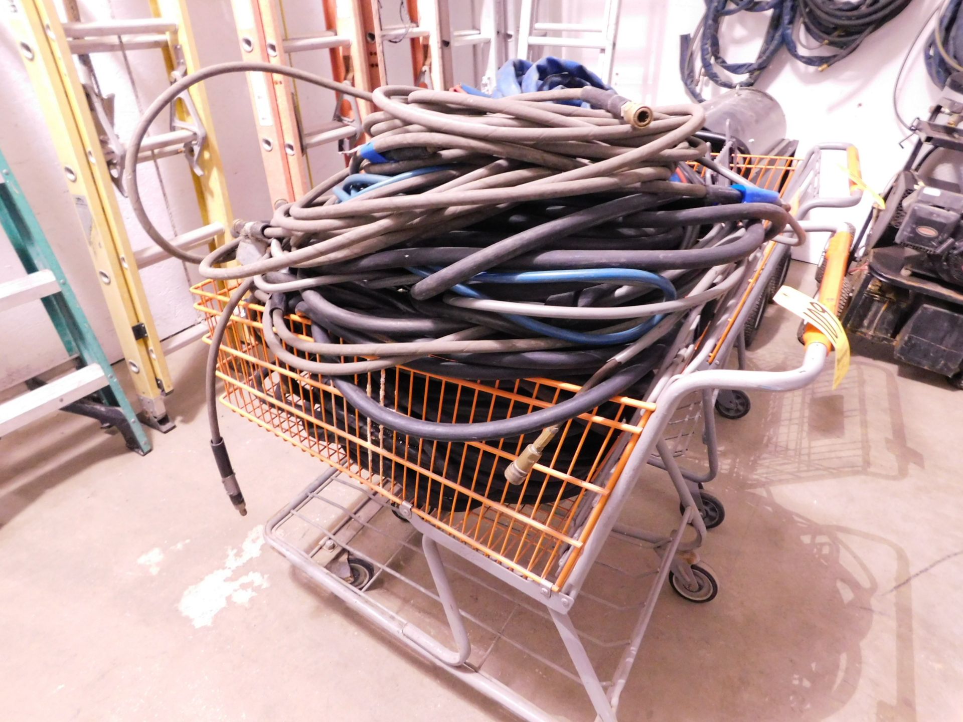 Grocery Cart with Pressure Washer Hose