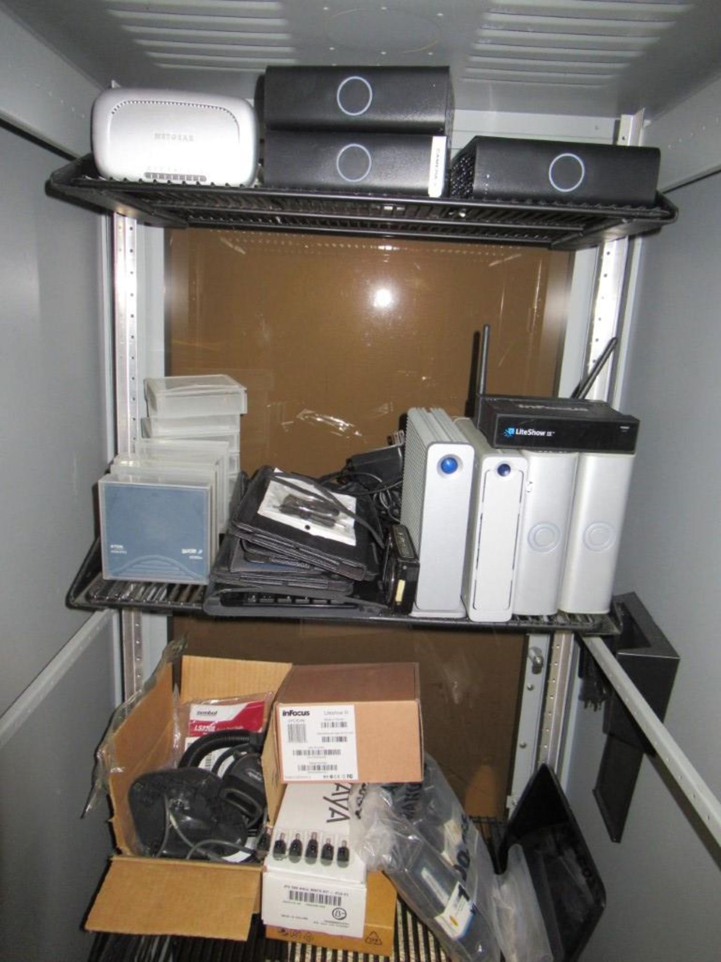 Glass Door Cabinet and Contents, and (2) 2-Drawer File Cabinets - Image 2 of 3