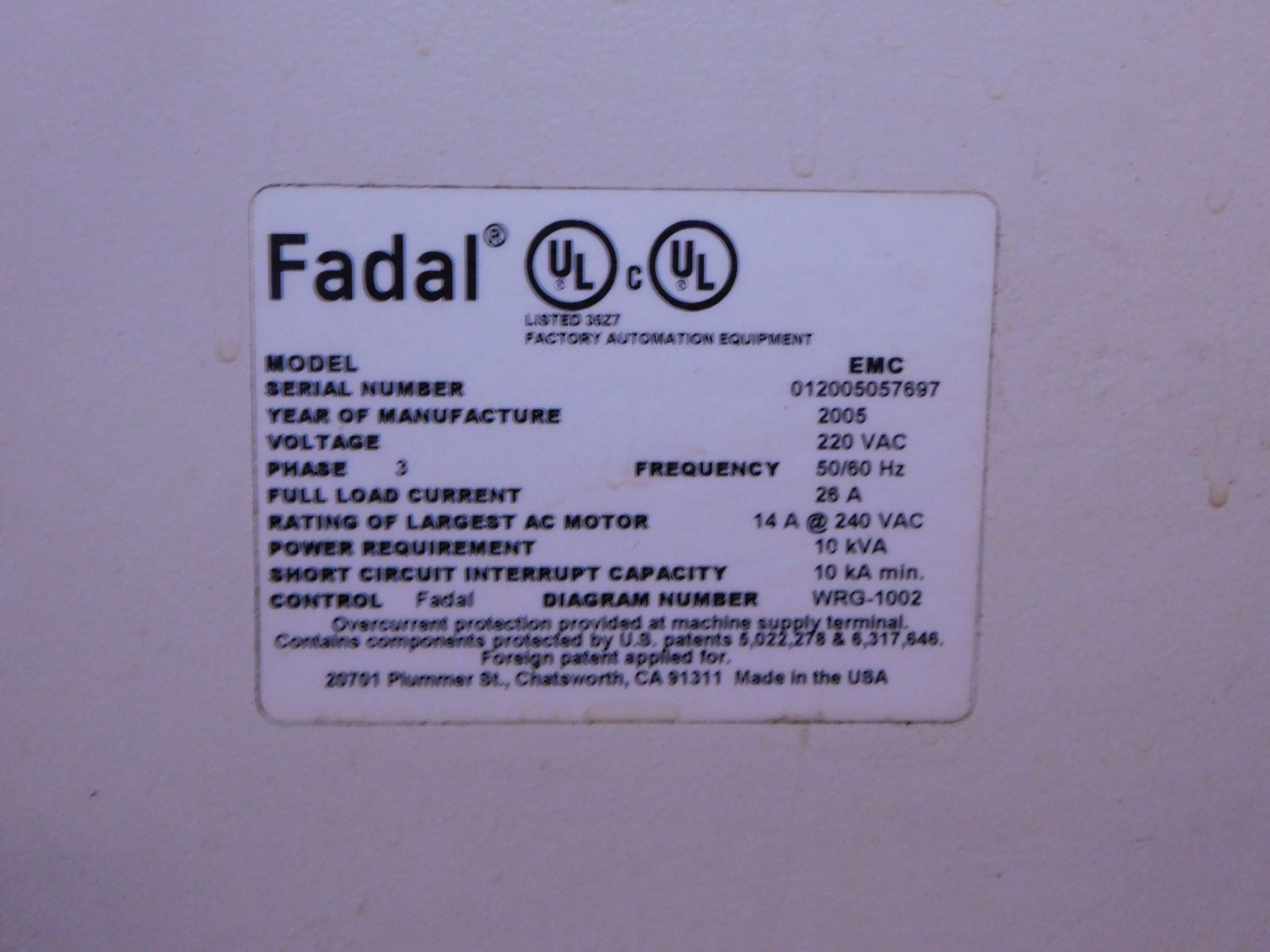 Fadal Model EMC CNC Vertical Machining Center, s/n 012005057697, New 2005, Fadal Multiprocessor - Bild 13 aus 13