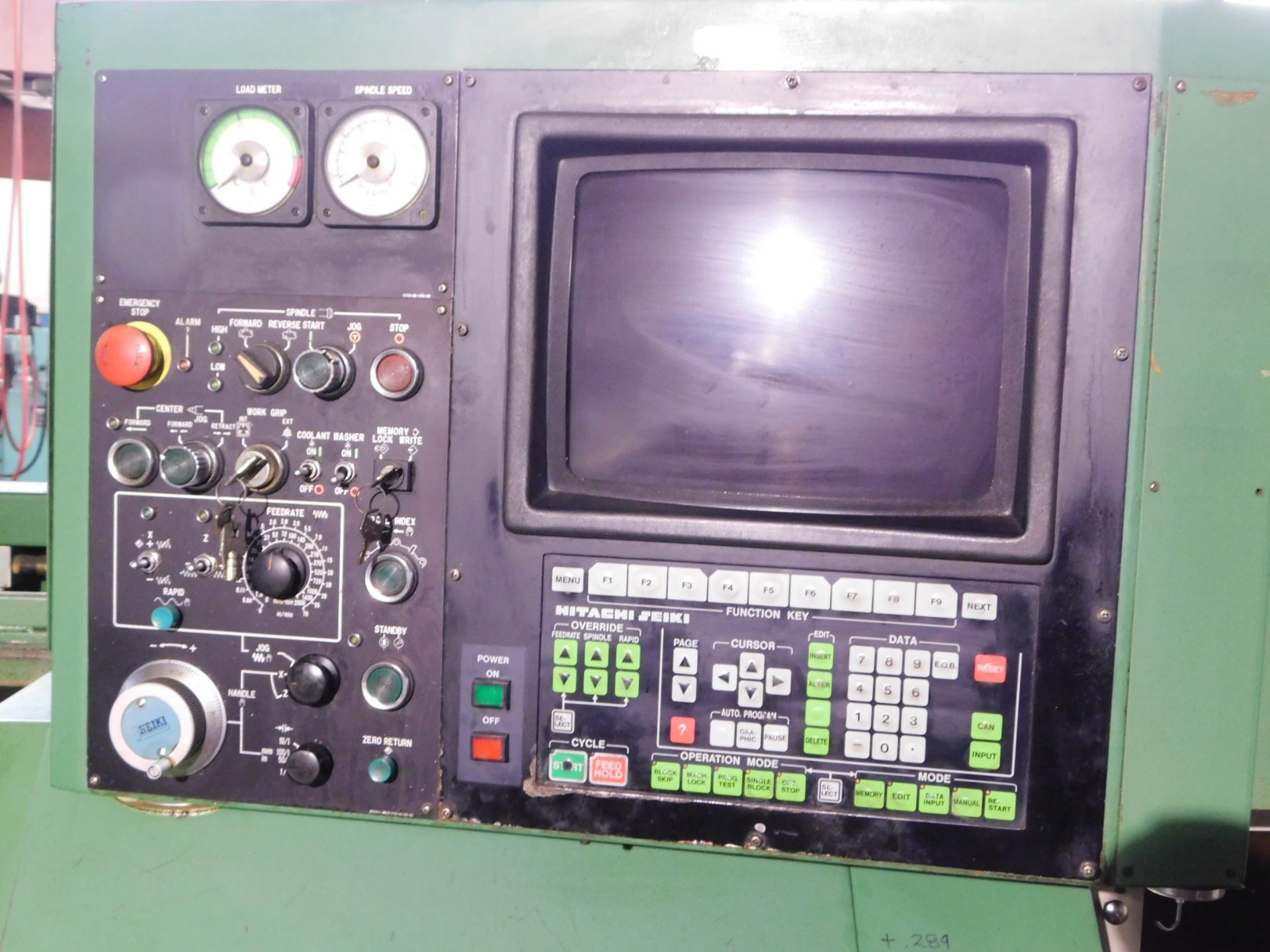 Hitachi Seiki Model HT-20 CNC Turning Center, s/n 22221SC, Seicos/Yasnac CNC Control, 8" 3-Jaw - Bild 2 aus 10