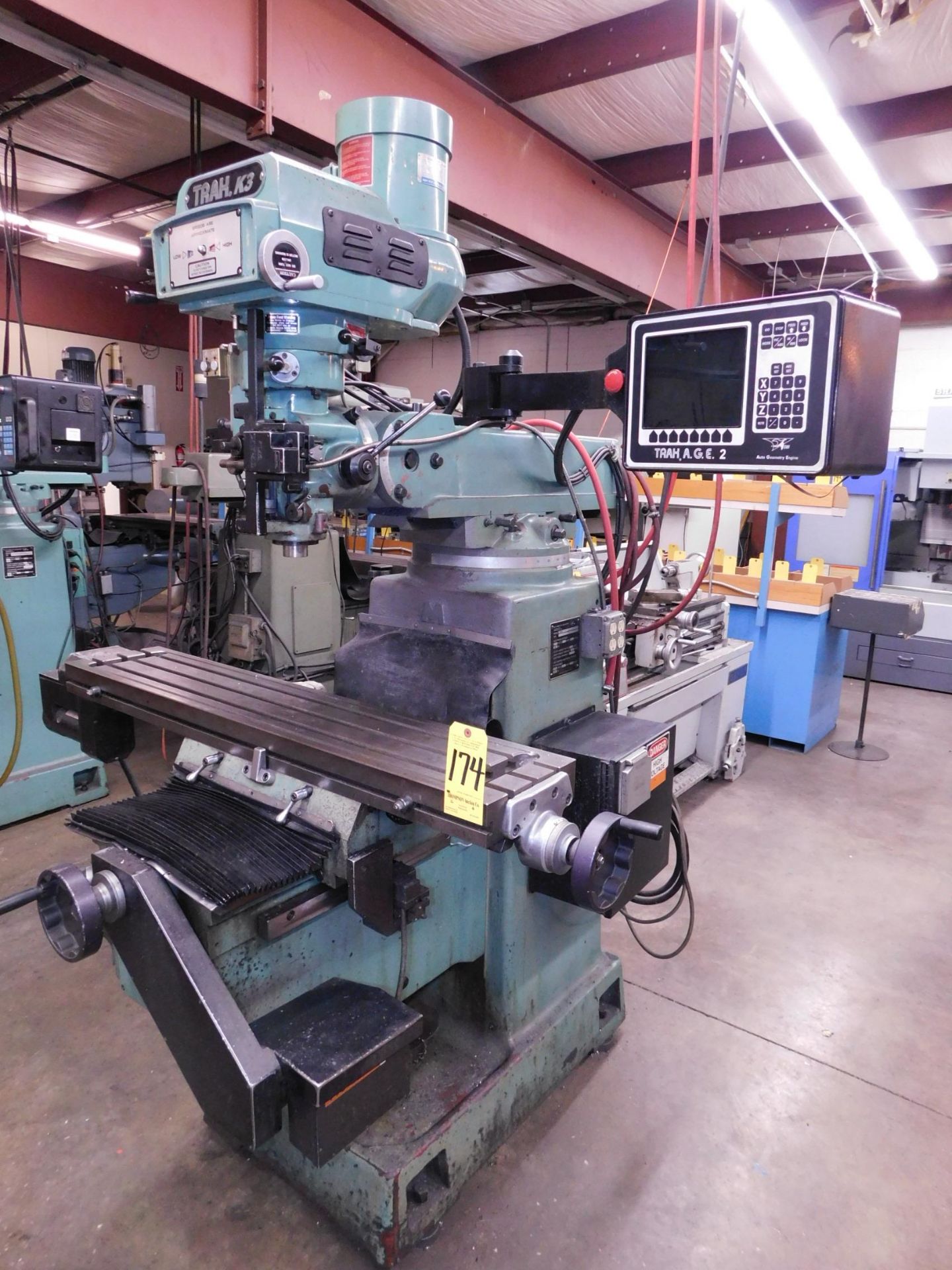 SWI Trak Model K3 CNC Vertical Mill, s/n 99-0585, with Prototrak AGE2, 2-Axis CNC Control, 10" X 50"