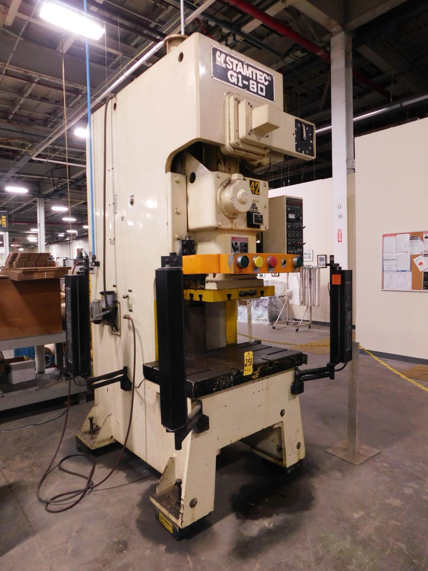 Stamtec Model GI-80 Gap Frame Punch Press, s/n S70884, 80 Ton, 35-80 SPM, 5.91" Stroke, 3.15"