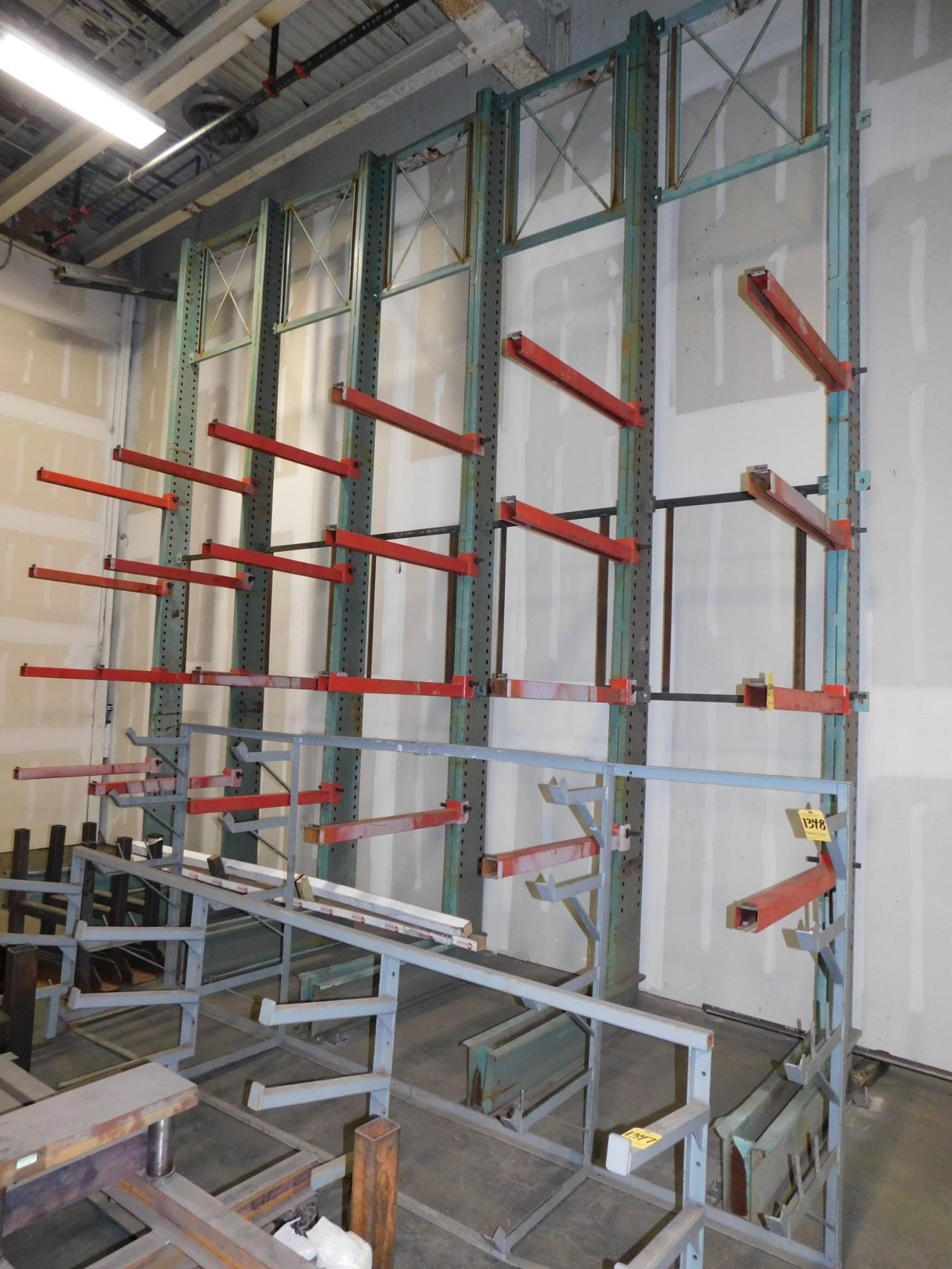Cantilever Rack, (6) Uprights, Estimated 20' H, 5' Front to Back, 20' Left to Right, 4' Arms