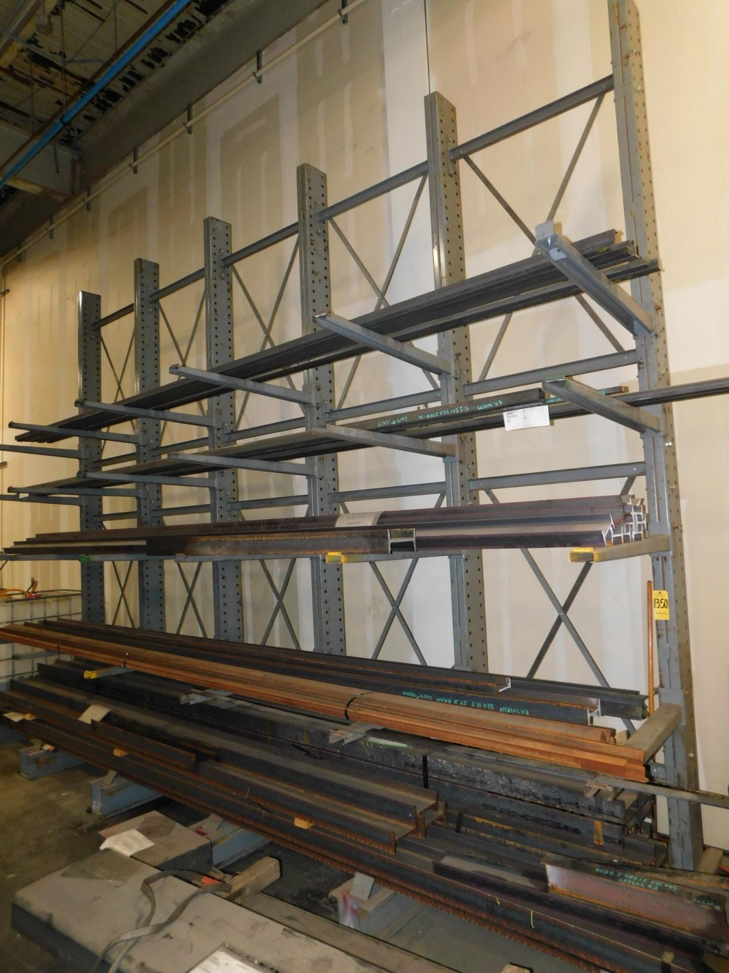 Cantilever Rack, (6) Uprights, 15' H, 5' Front to Back, 20' Left to Right, 4' Arms