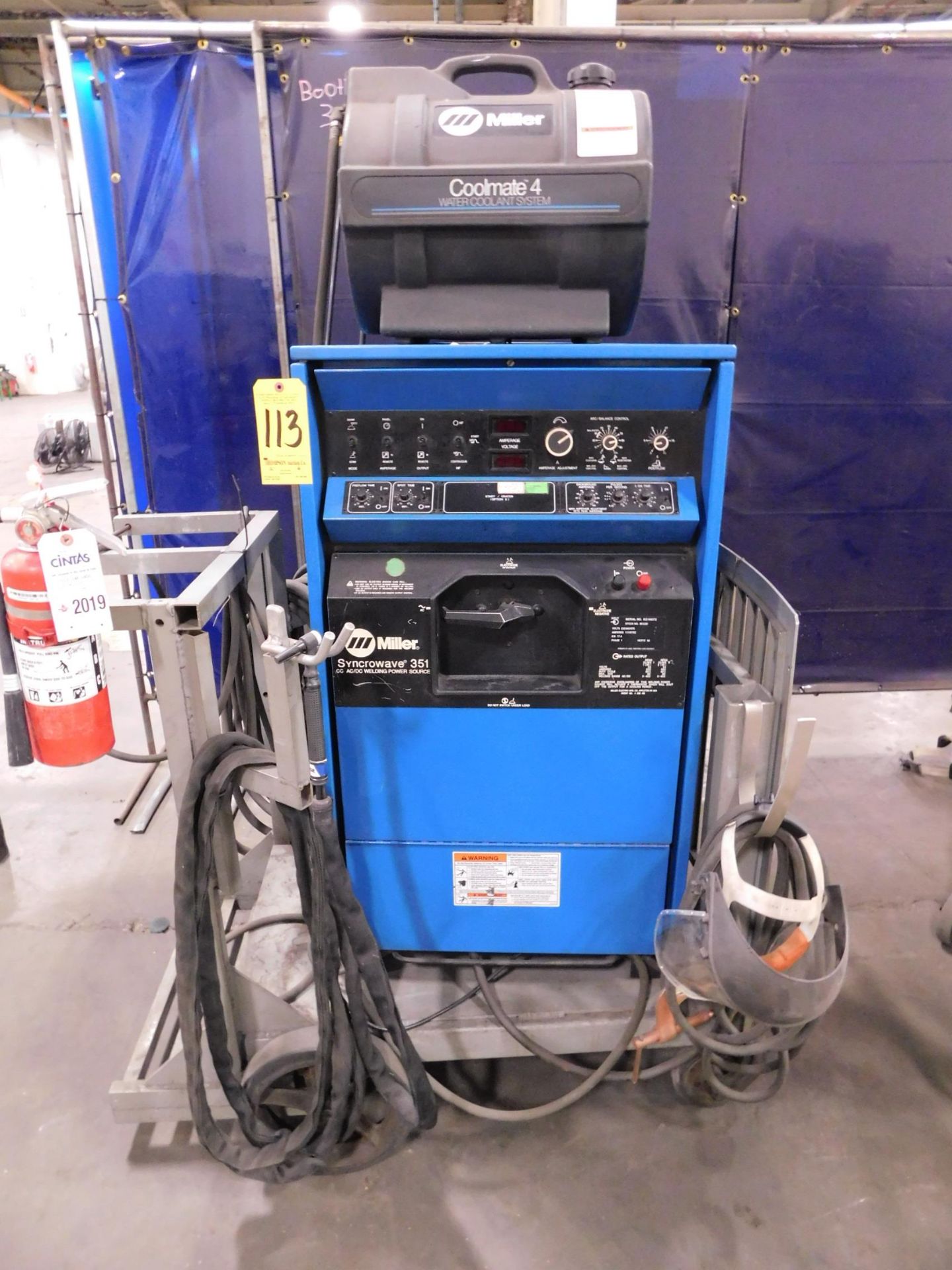 Miller Synchrowave 351 Tig Welder, s/n KG144372, 230/460/1/60, with Miller Coolmate 4 Chiller with