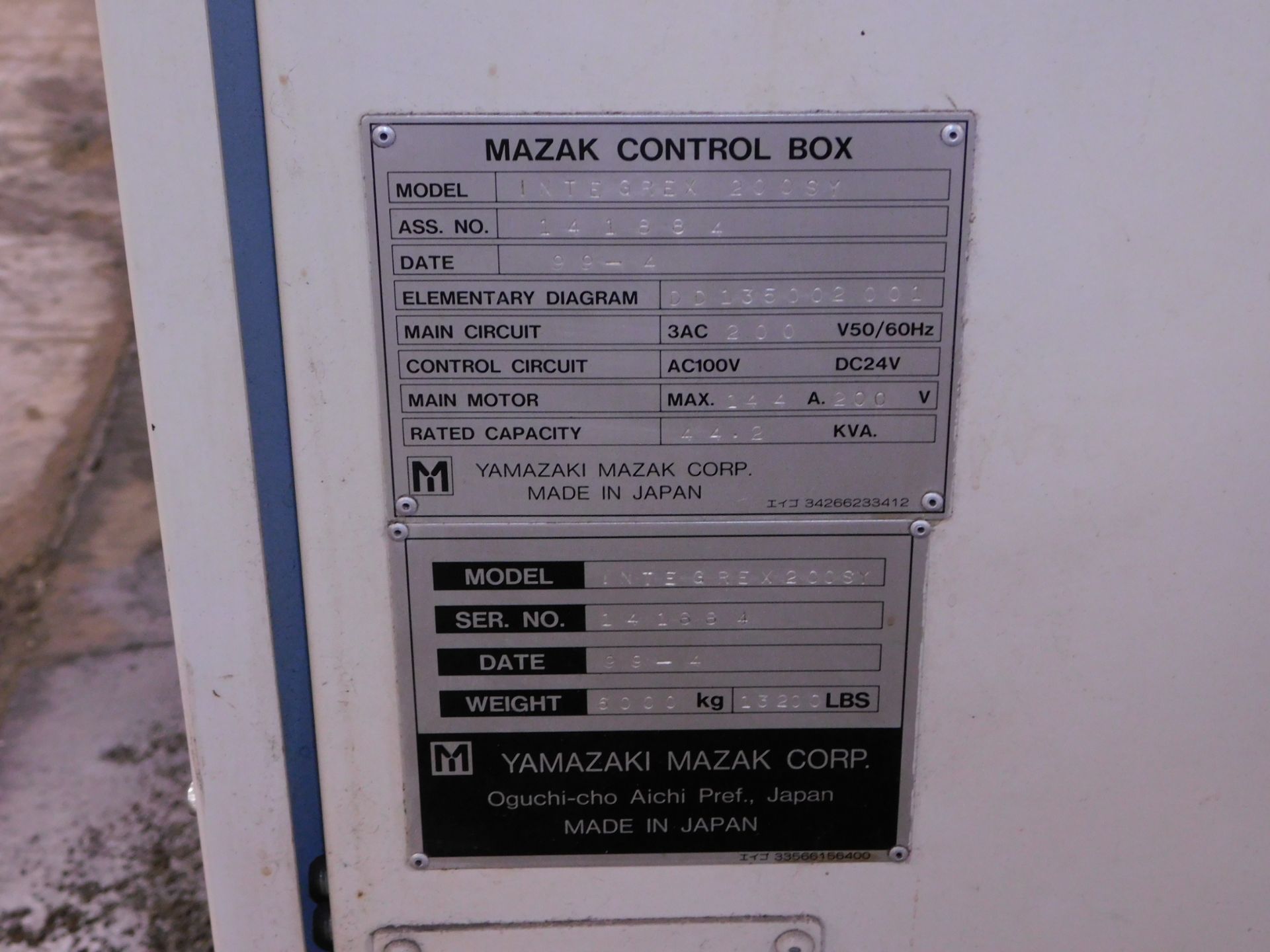 Mazak Model Integrex 200SY CNC Turning Center, s/n 141884, New 1999, Mazatrol PC-Fusion 640MT CNC - Bild 14 aus 14