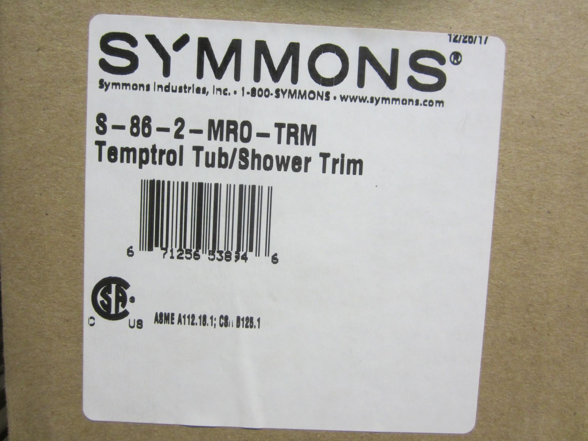(10) Symmons Tub/Shower Twin Sets, (3) Symmons Temptrol Boides, and (2) 8 Packs of Wax Rings - Image 2 of 4