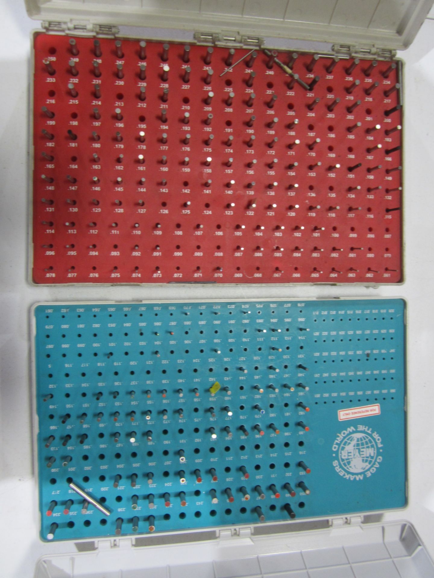 (2) Pin Gage Sets, .061" - .250", (1) Plus and (1) Minus