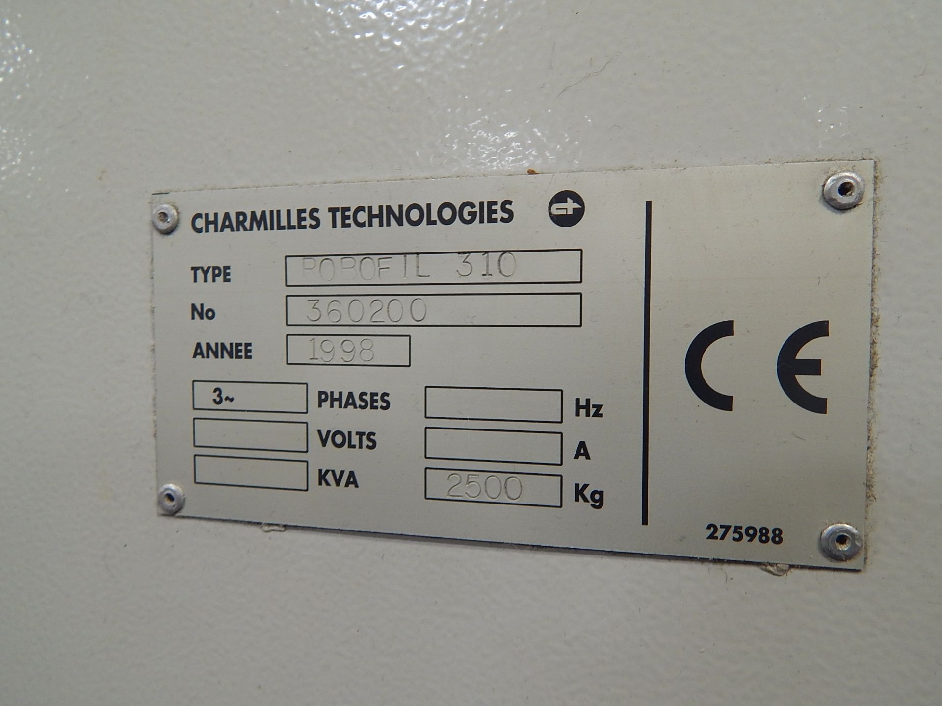 Charmilles Model Robofil 310 CNC Wire EDM, s/n 360200, New 1998, Charmilles CNC Control, Maximum - Image 3 of 7