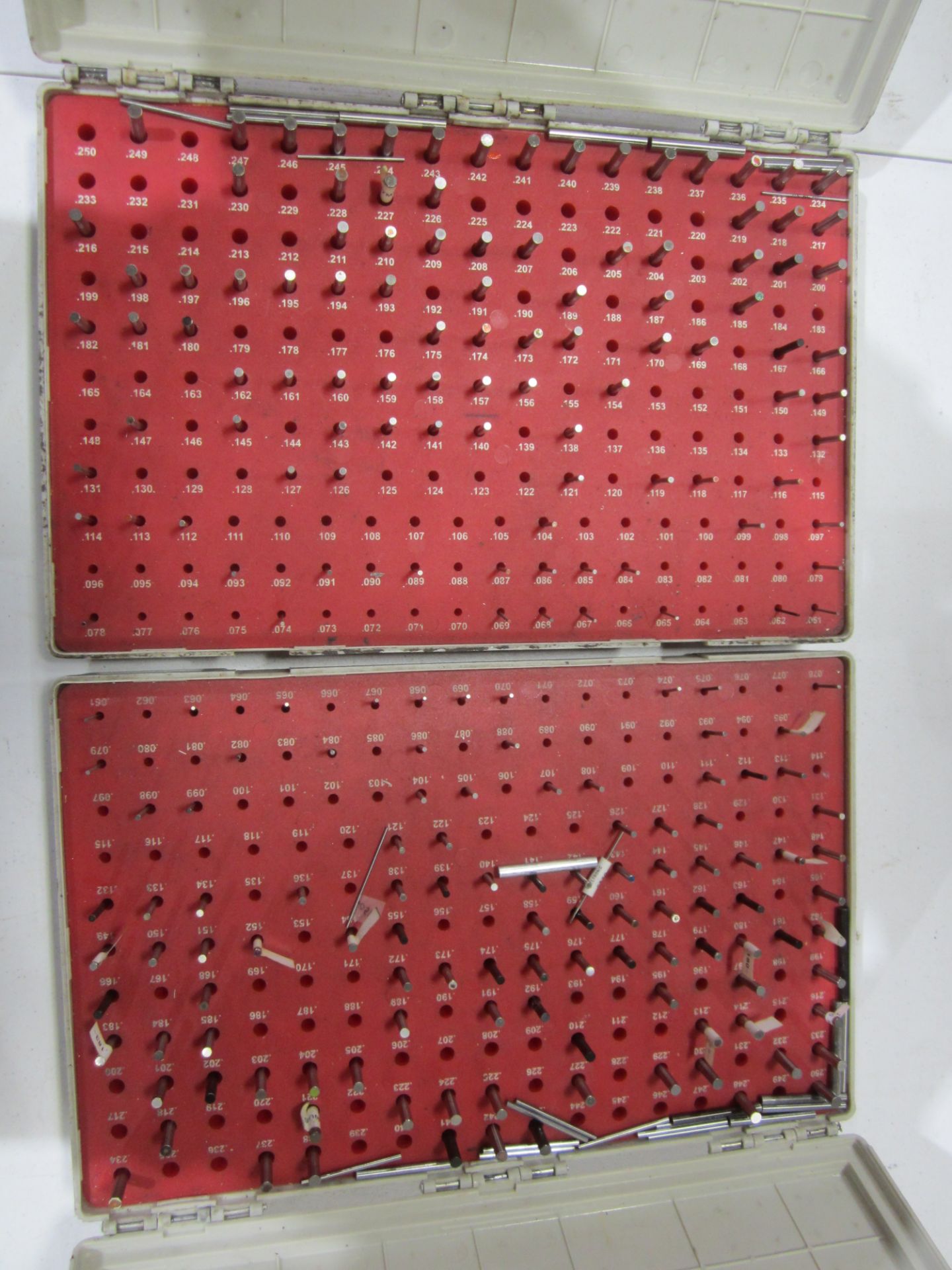 (2) Pin Gage Sets, .061" - .250", Minus