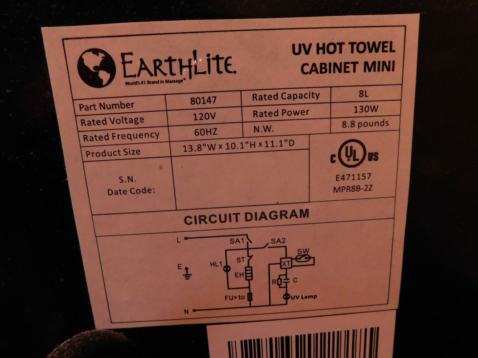 EarthLite UV Hot Towel Mini Warmer - Image 8 of 8