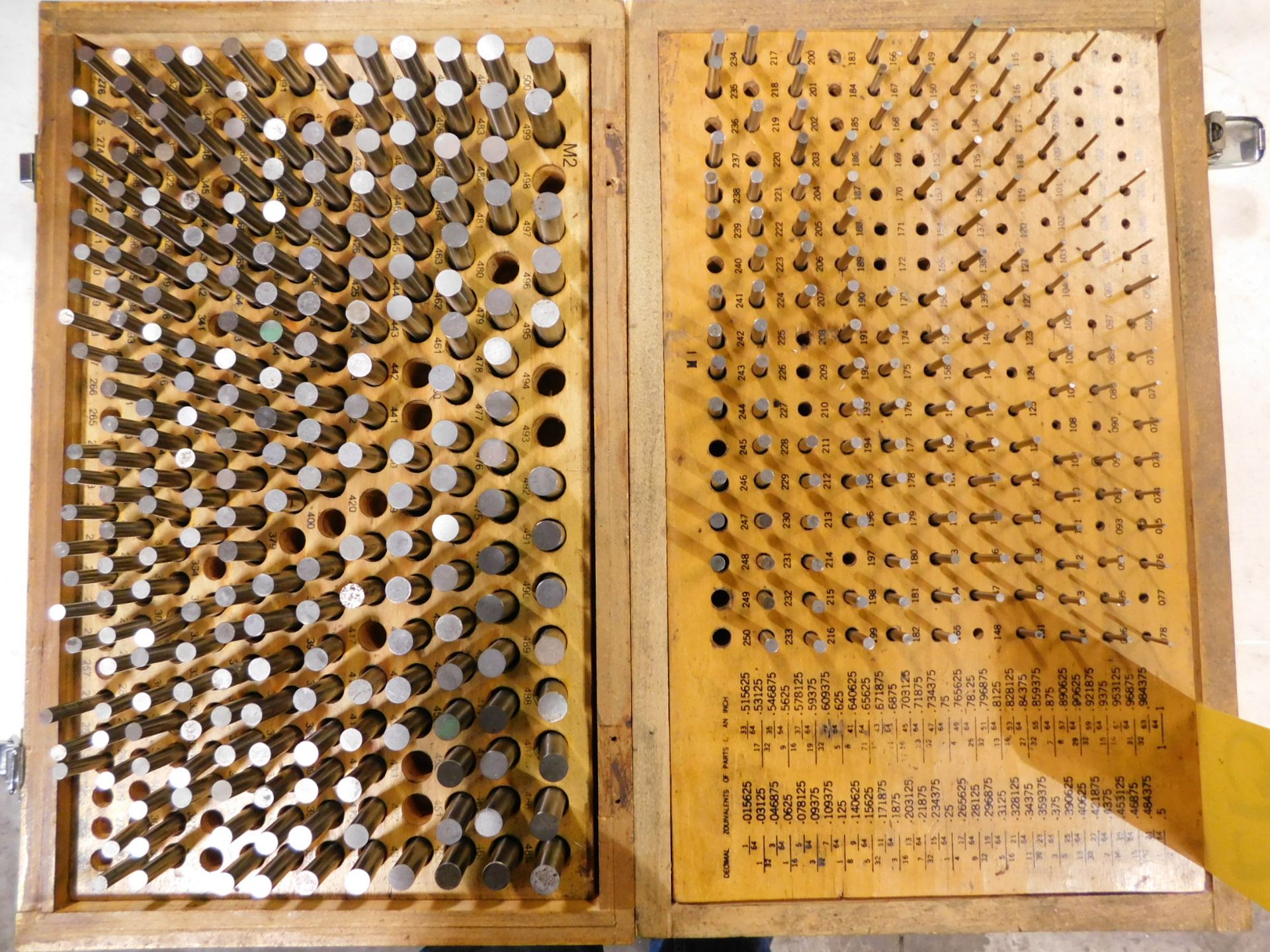 (2) Pin Gage Sets, .061" - .250", and .251" - .500", Minus