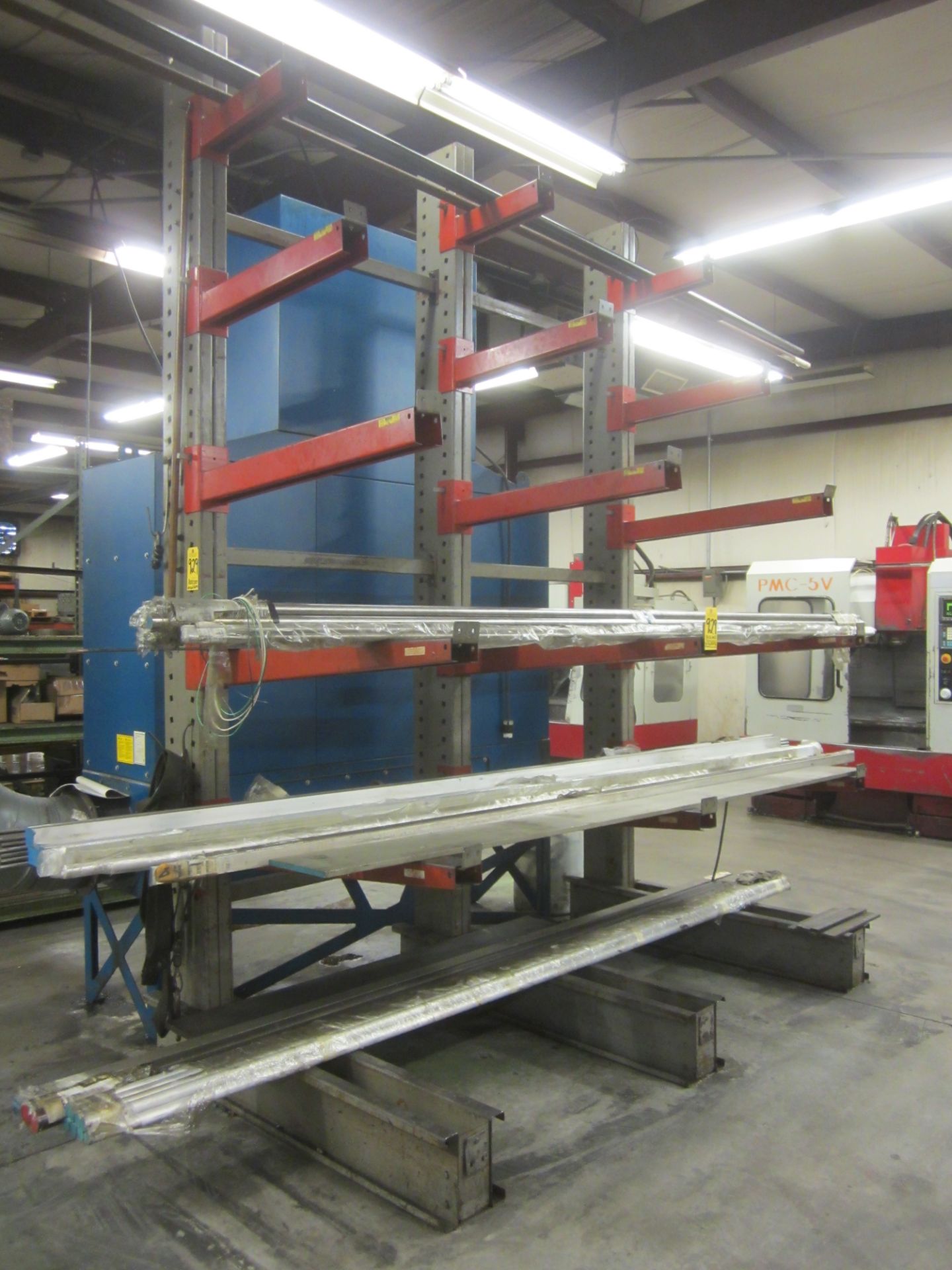Cantilever Rack, No Contents, (3) Uprights, (15) Arms, (3) 24", (3) 36", (3) 42", and (6) 48",