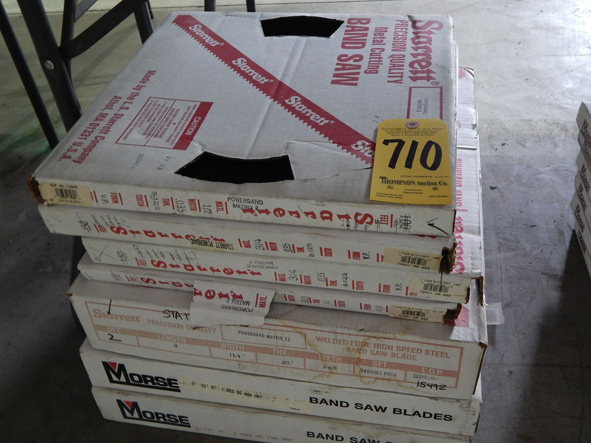 Bandsaw Blades, (2) 10'9" X 1" X 14, (2) 12' X 1 1/4" X 6/10, (2) 11'6" X 1" X 8, and