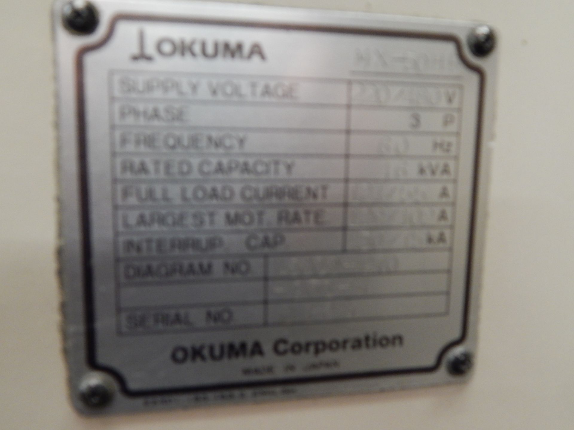 Okuma Model MX-50HB CNC Horizontal Machining Center, s/n 0124, Okuma OSP-700M CNC Control, 50 Taper, - Bild 9 aus 9