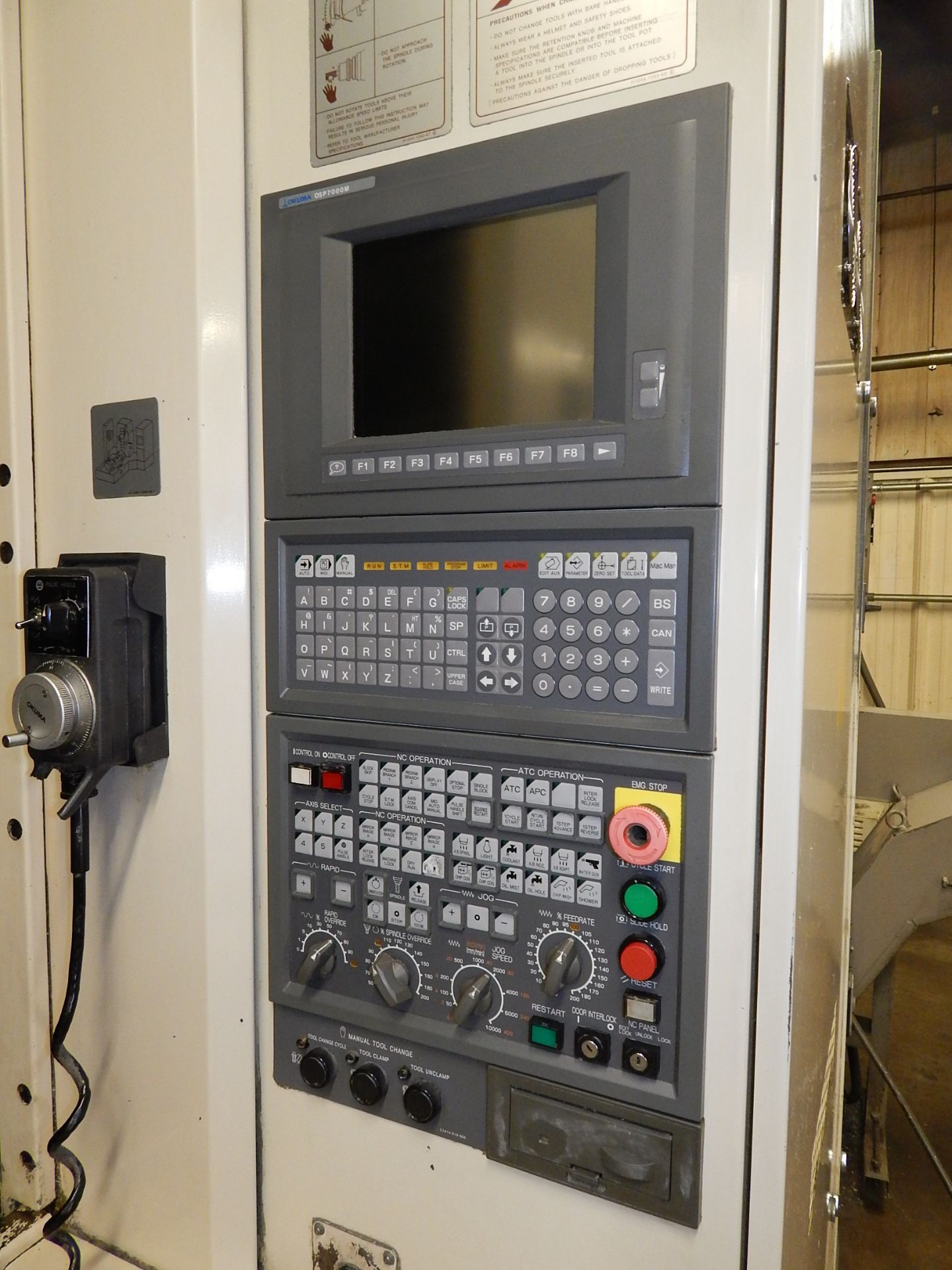 Okuma Model MX-50HB CNC Horizontal Machining Center, s/n 0124, Okuma OSP-700M CNC Control, 50 Taper, - Bild 3 aus 9