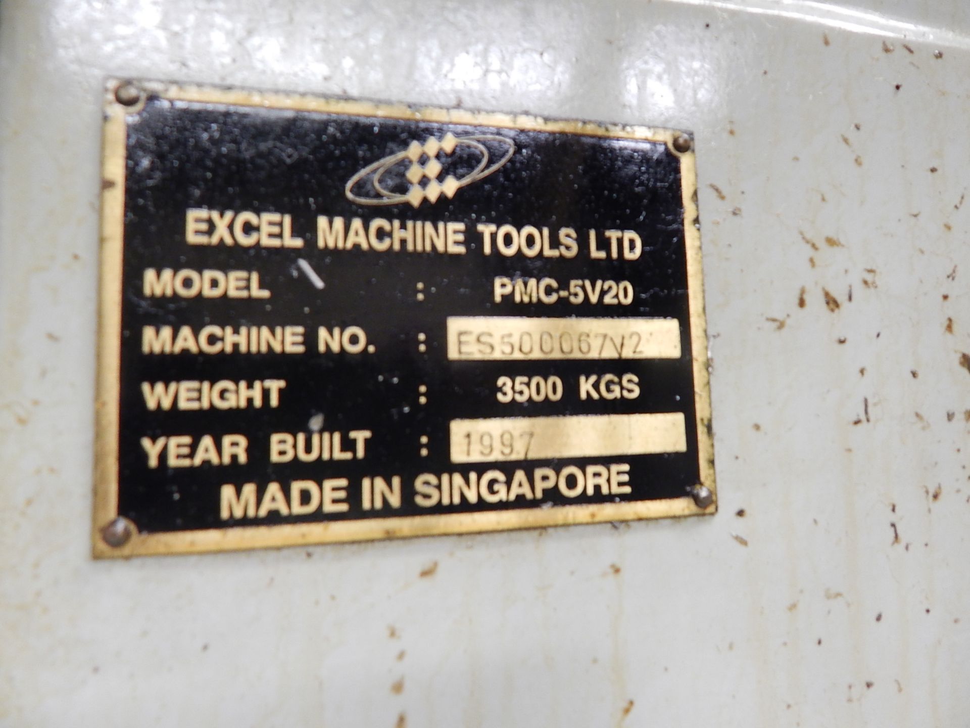 Excel Model PMC-5V20 CNC Vertical Machining Center, s/n ES500067V2, New 1997, Fanuc 21M CNC Control, - Bild 10 aus 10