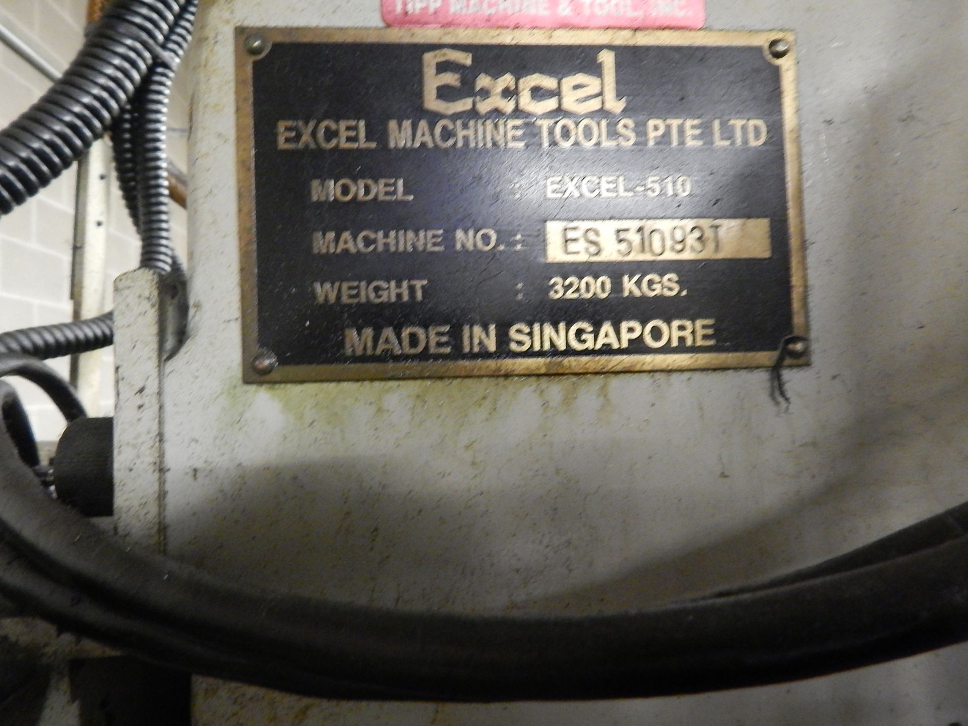 Excel Model 510 CNC Vertical Machining Center, s/n ES-51093T, Fanuc 0M CNC Control, 40 Taper, 18 - Bild 6 aus 6