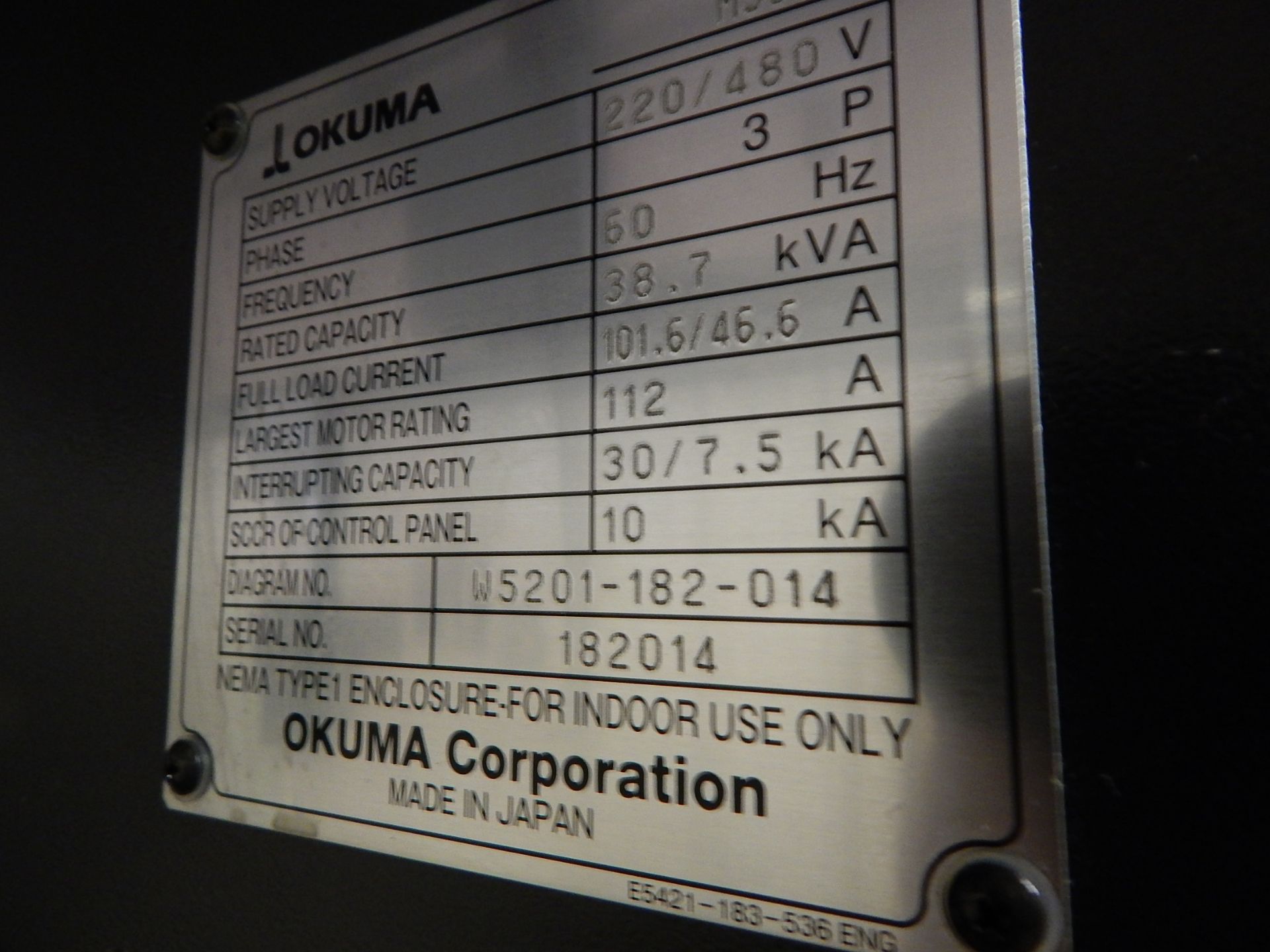 Okuma Model Genos M560V CNC Vertical Machining Center, s/n 182014, New 2014, Okuma OSP-P300M CNC - Image 6 of 16