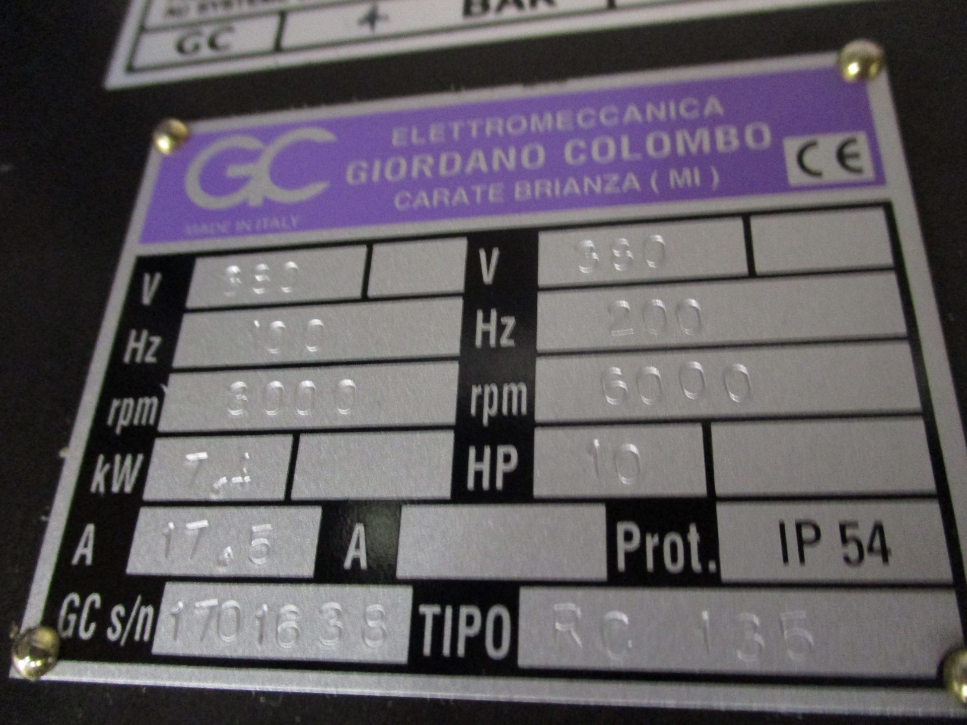 Giordano Colombo Model RC 135 Spindle Motor - Image 2 of 3