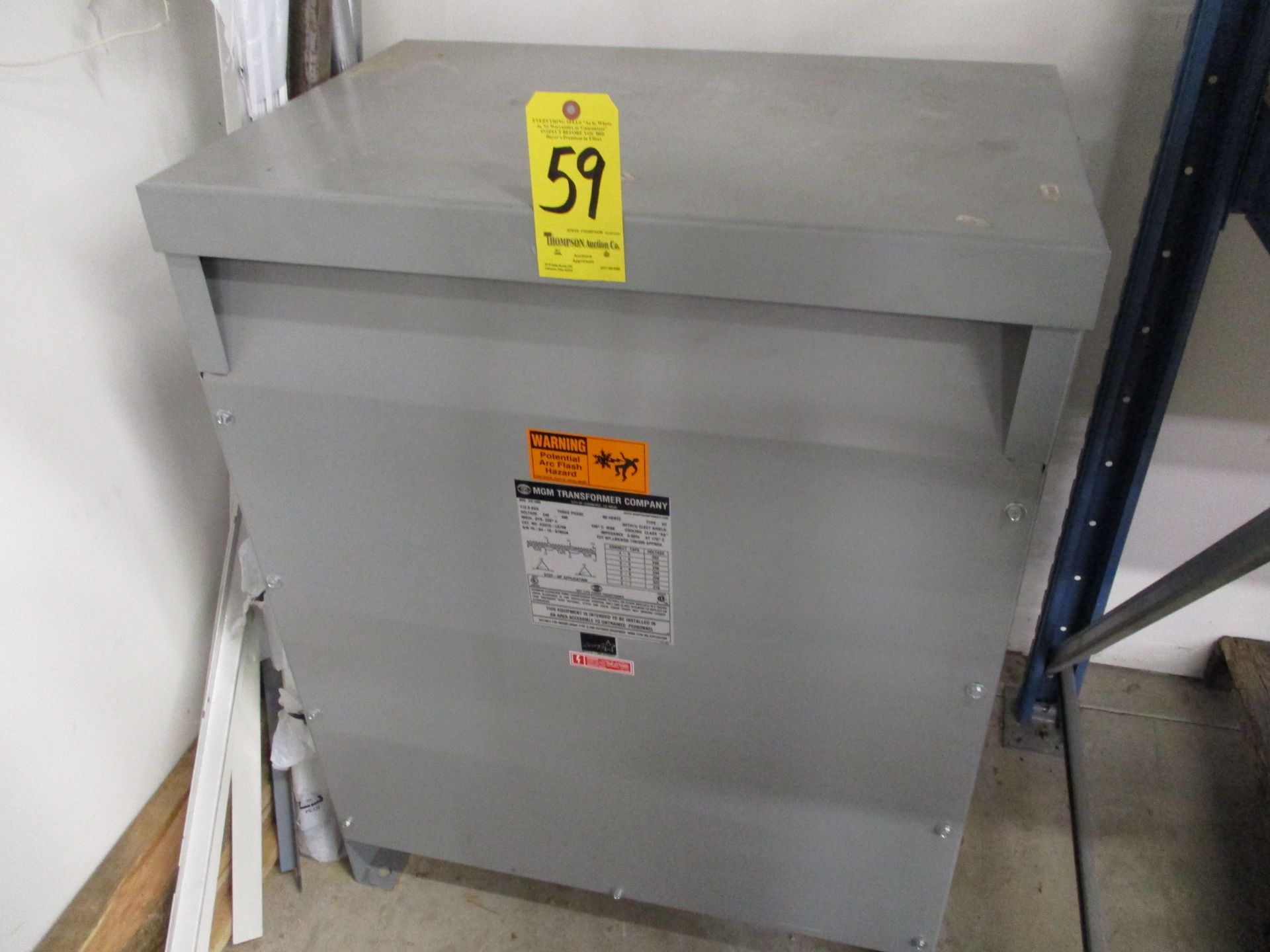 MGM 112.5 KVA, 3 Phase Transformer, Input 240V Output 460 V